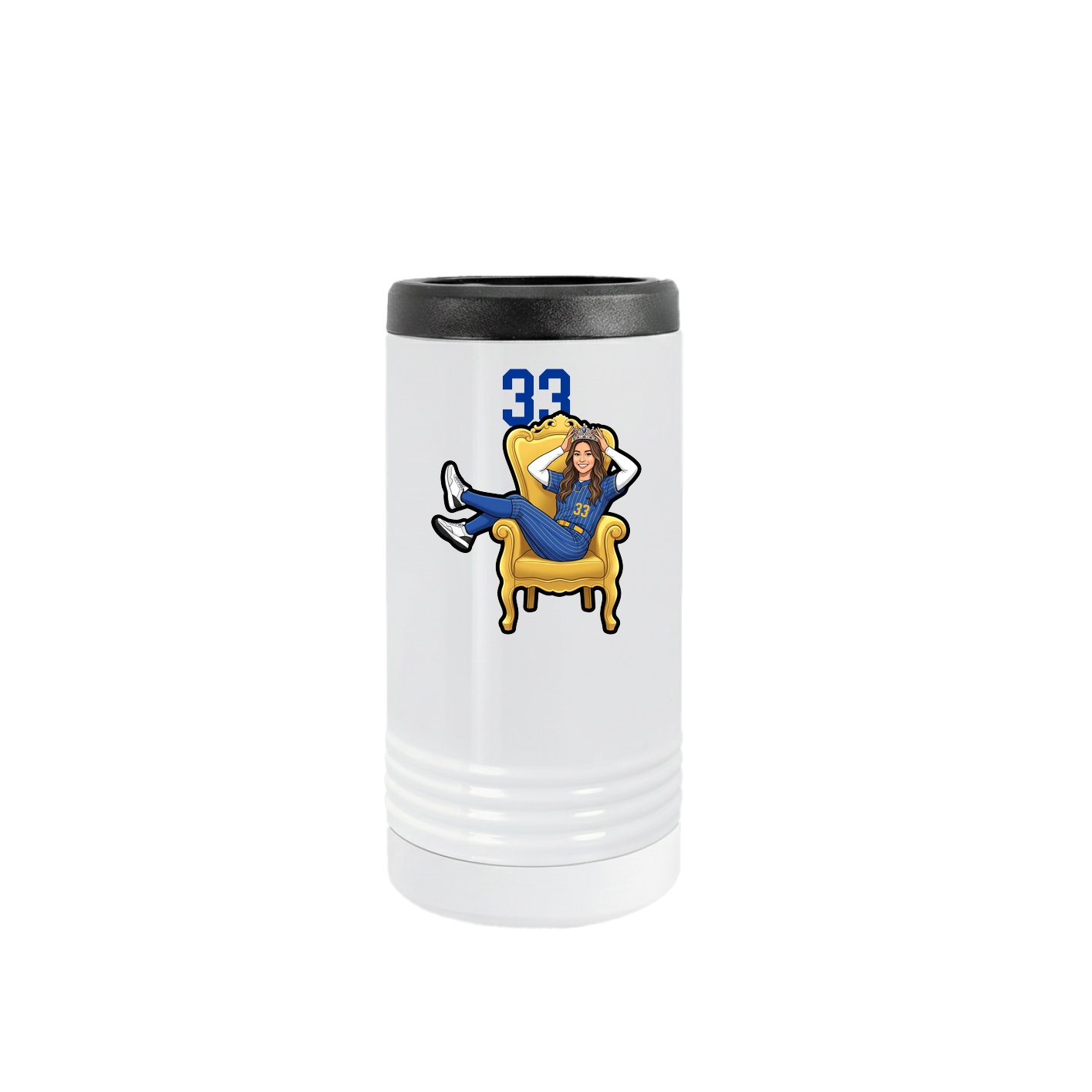 Slim Beverage Holder — Number Top in White