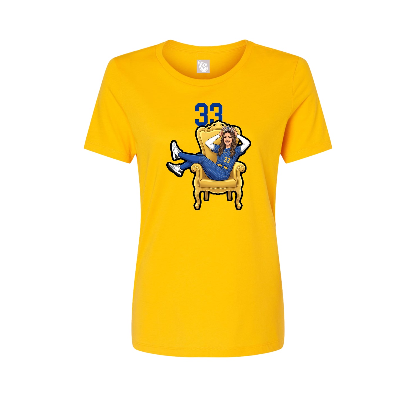 Womens Tee — Number Top in Gold