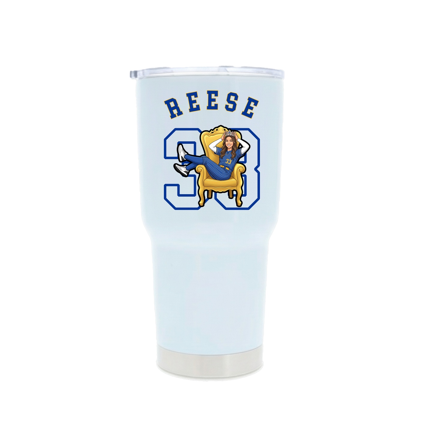 30oz Stainless Steel Tumbler — Shirsey Arch in White