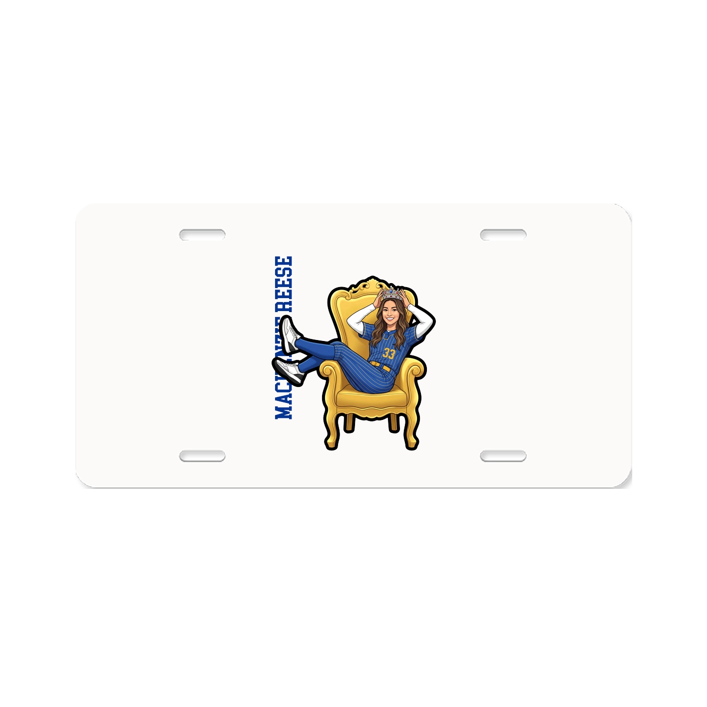 License Plate — Name Vertical in Classic