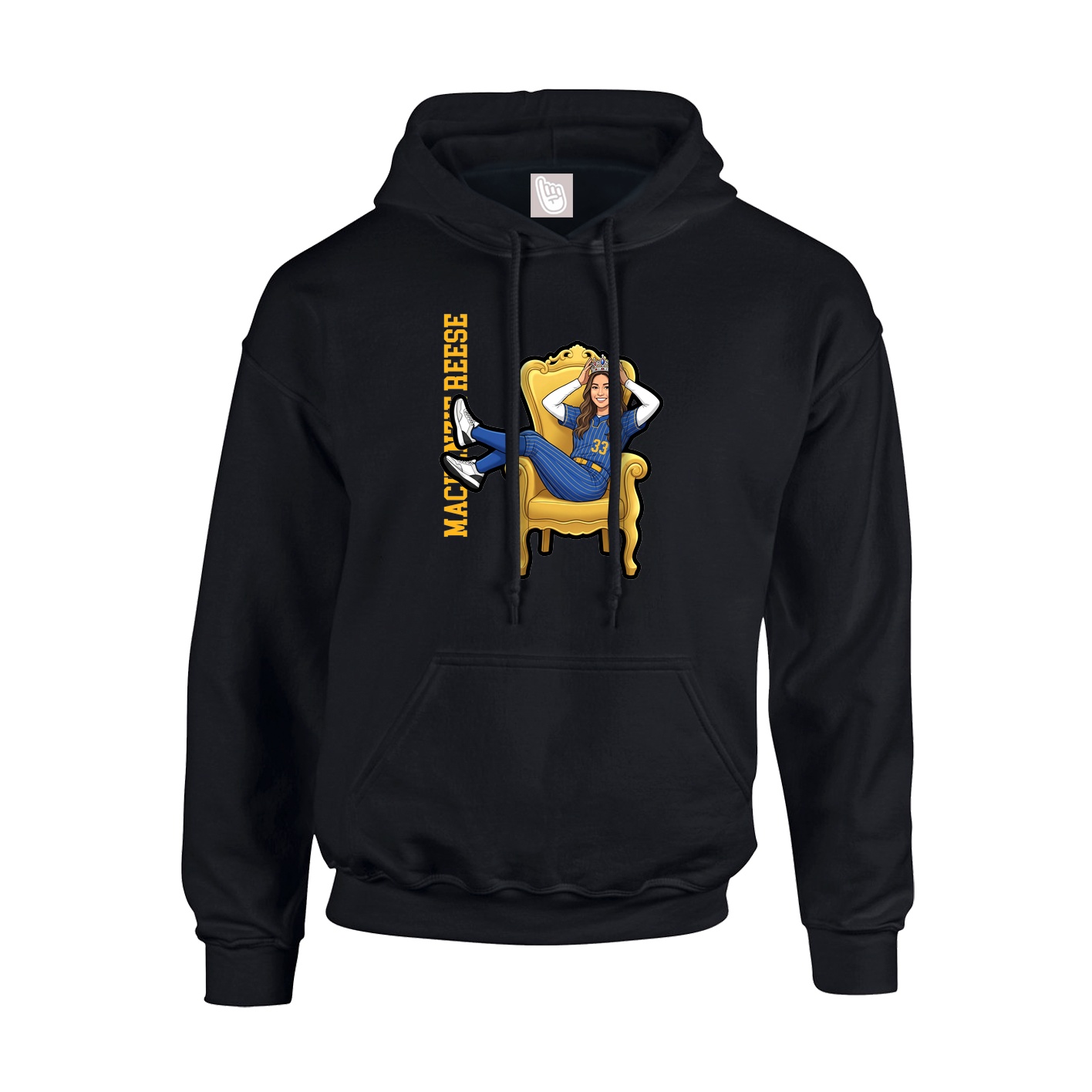 Youth Hoodie — Name Vertical in Black
