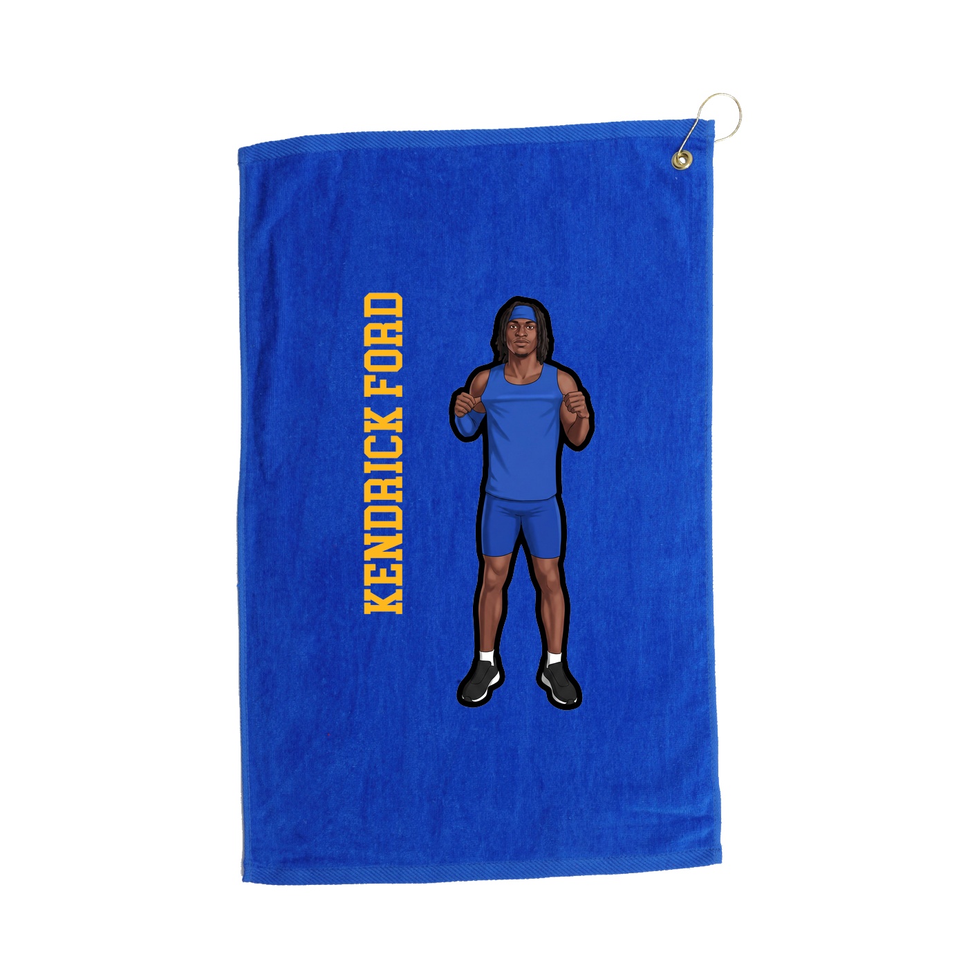 Golf Towel — Name Vertical in Royal