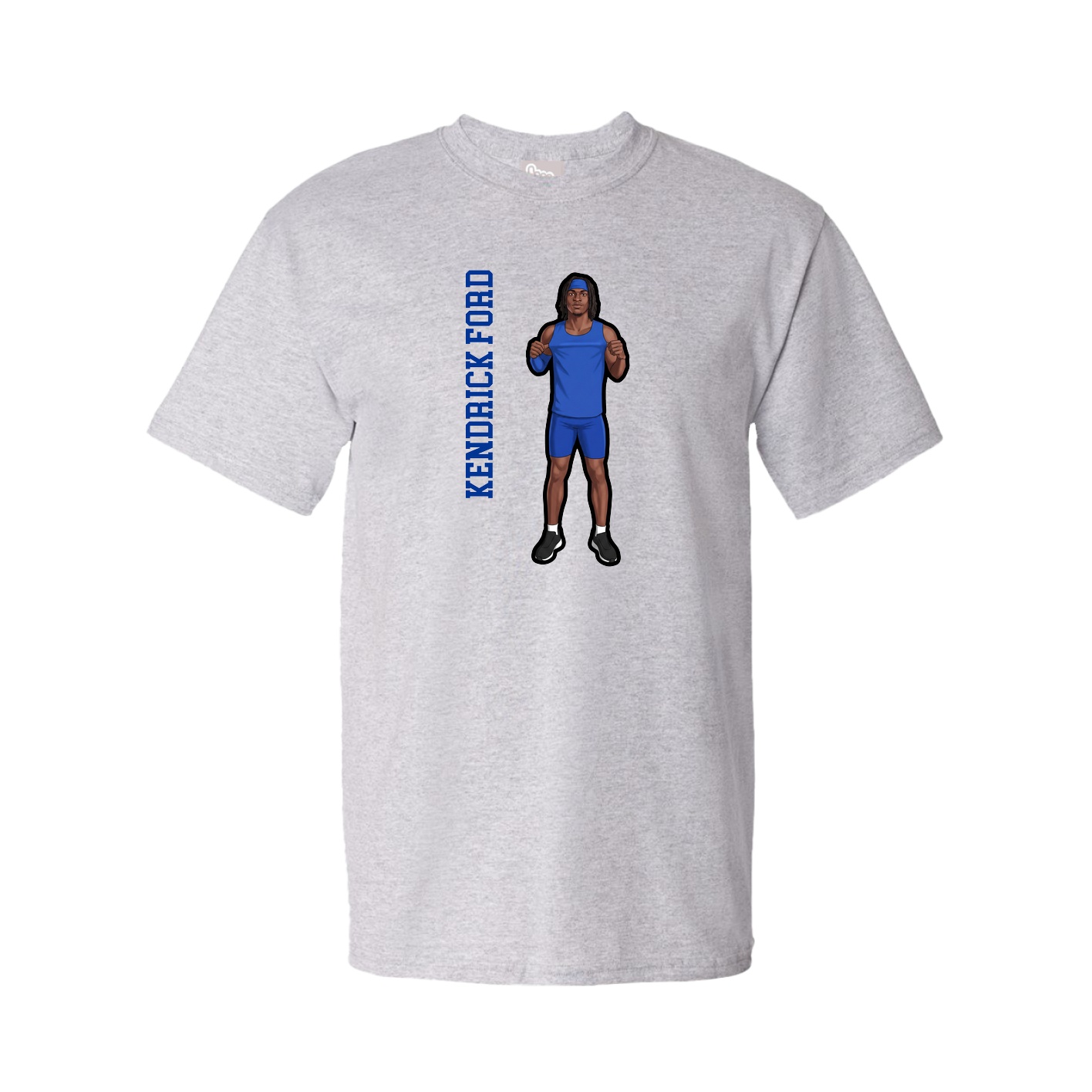 Youth Tee — Name Vertical in Grey