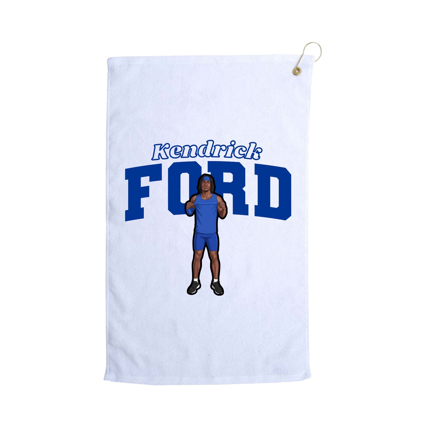 Golf Towel — Name Arch in White