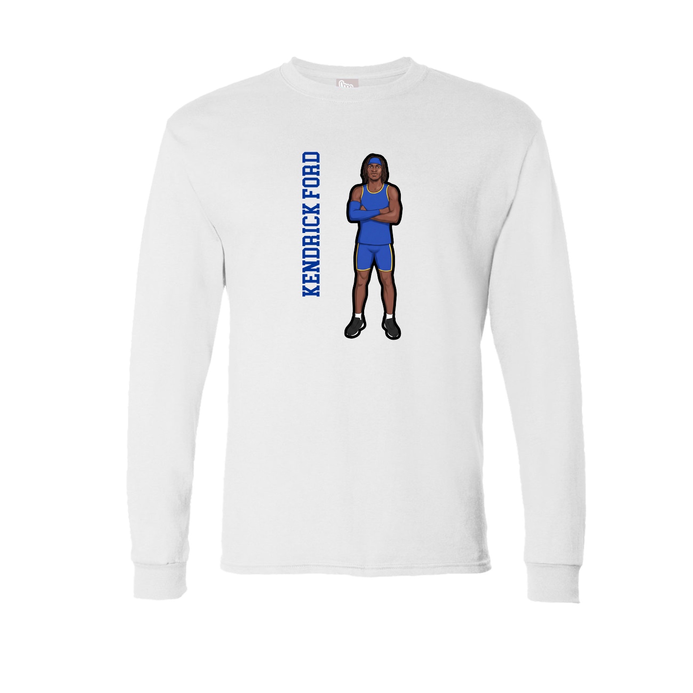 Long Sleeve Tee — Name Vertical in White