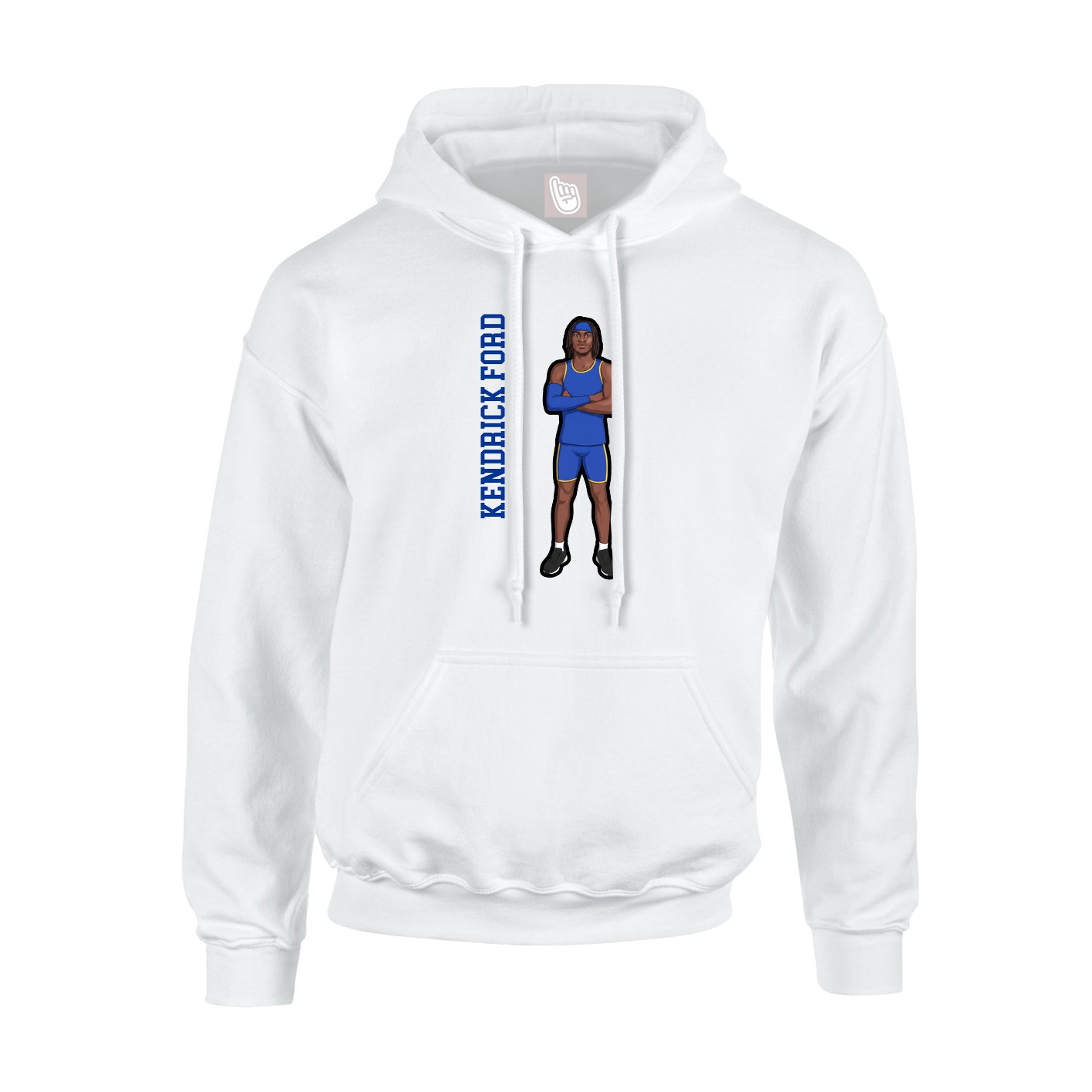 Youth Hoodie — Name Vertical in White