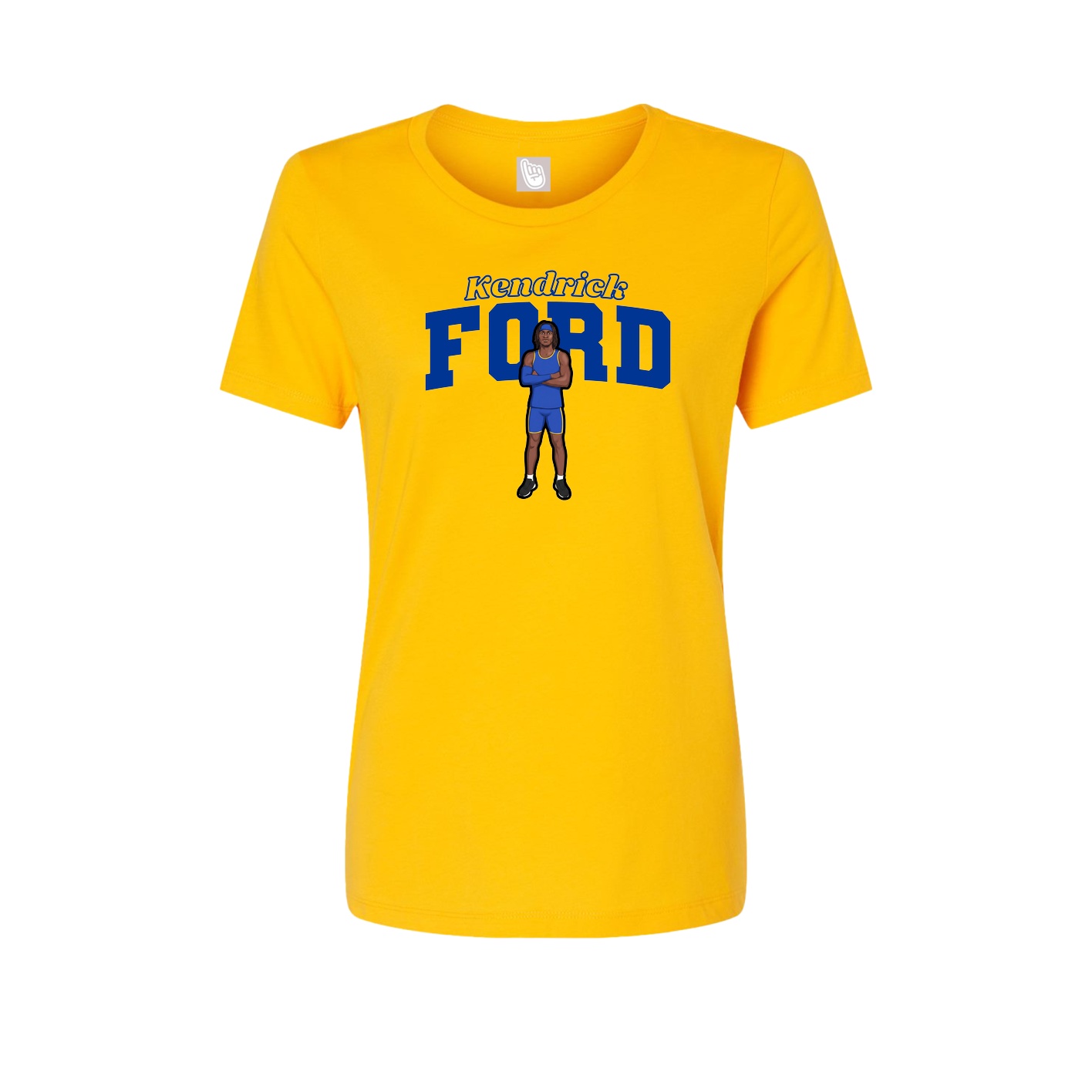 Fitted Women's Tee — Name Arch in Gold