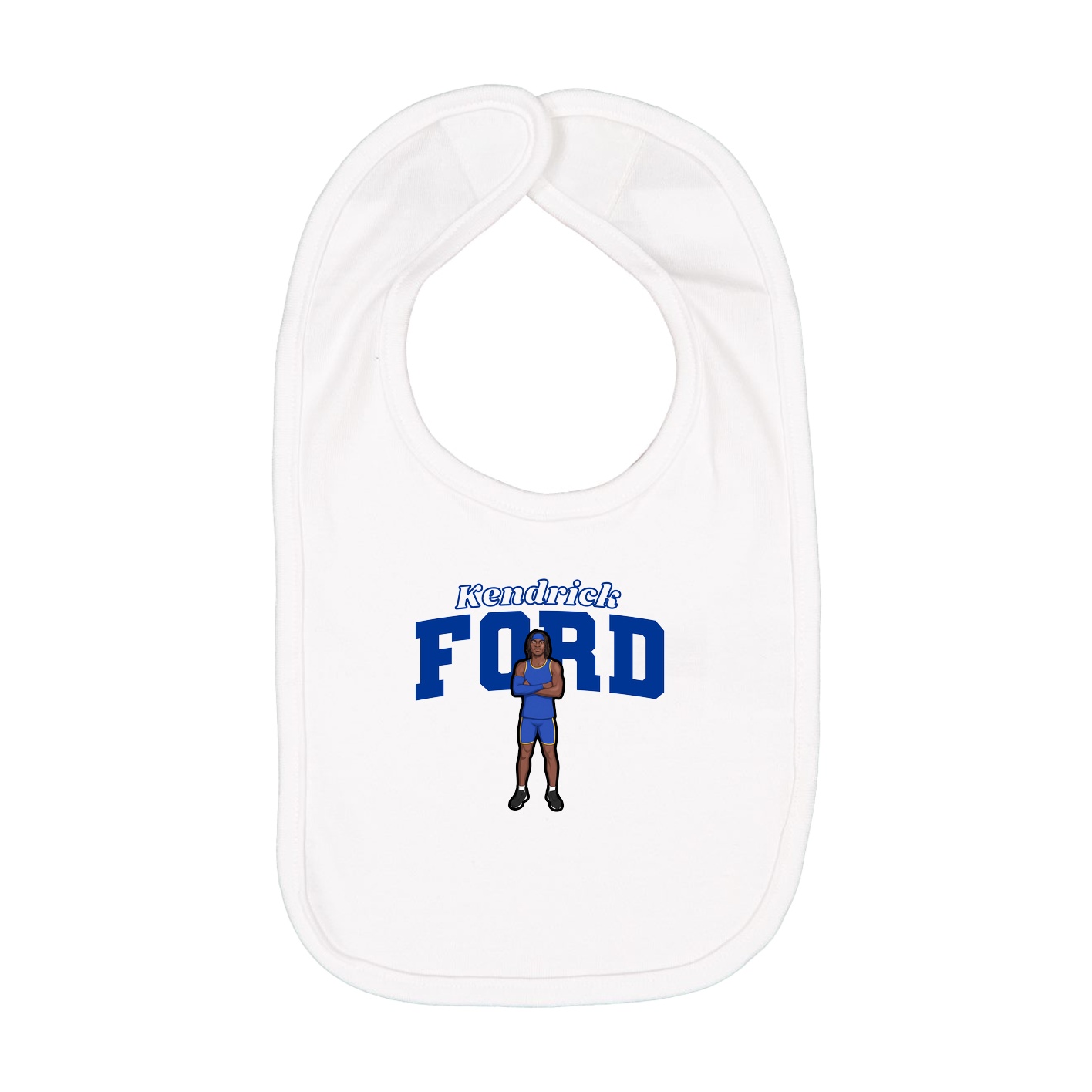 Infant Bib — Name Arch in White