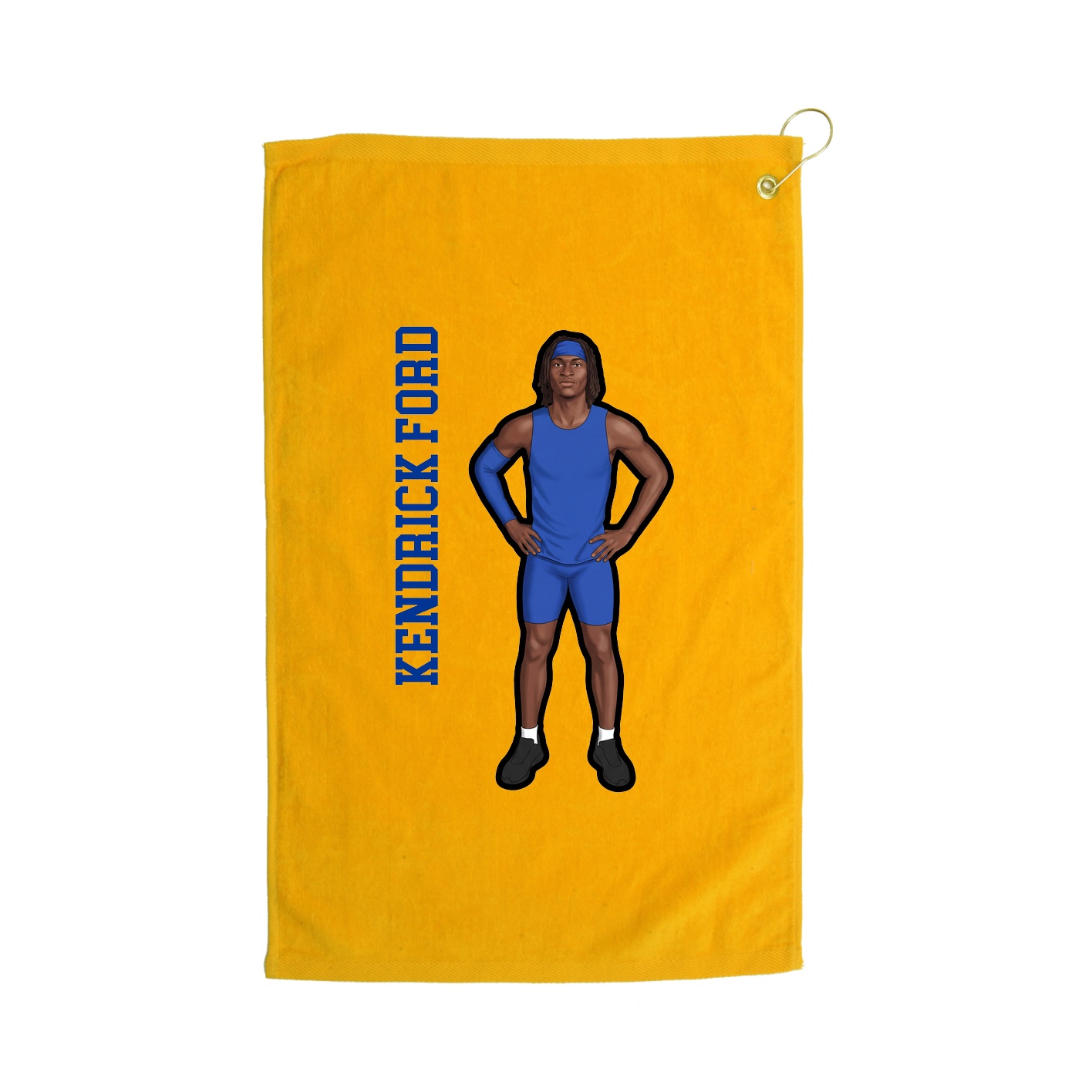 Golf Towel — Name Vertical in Gold