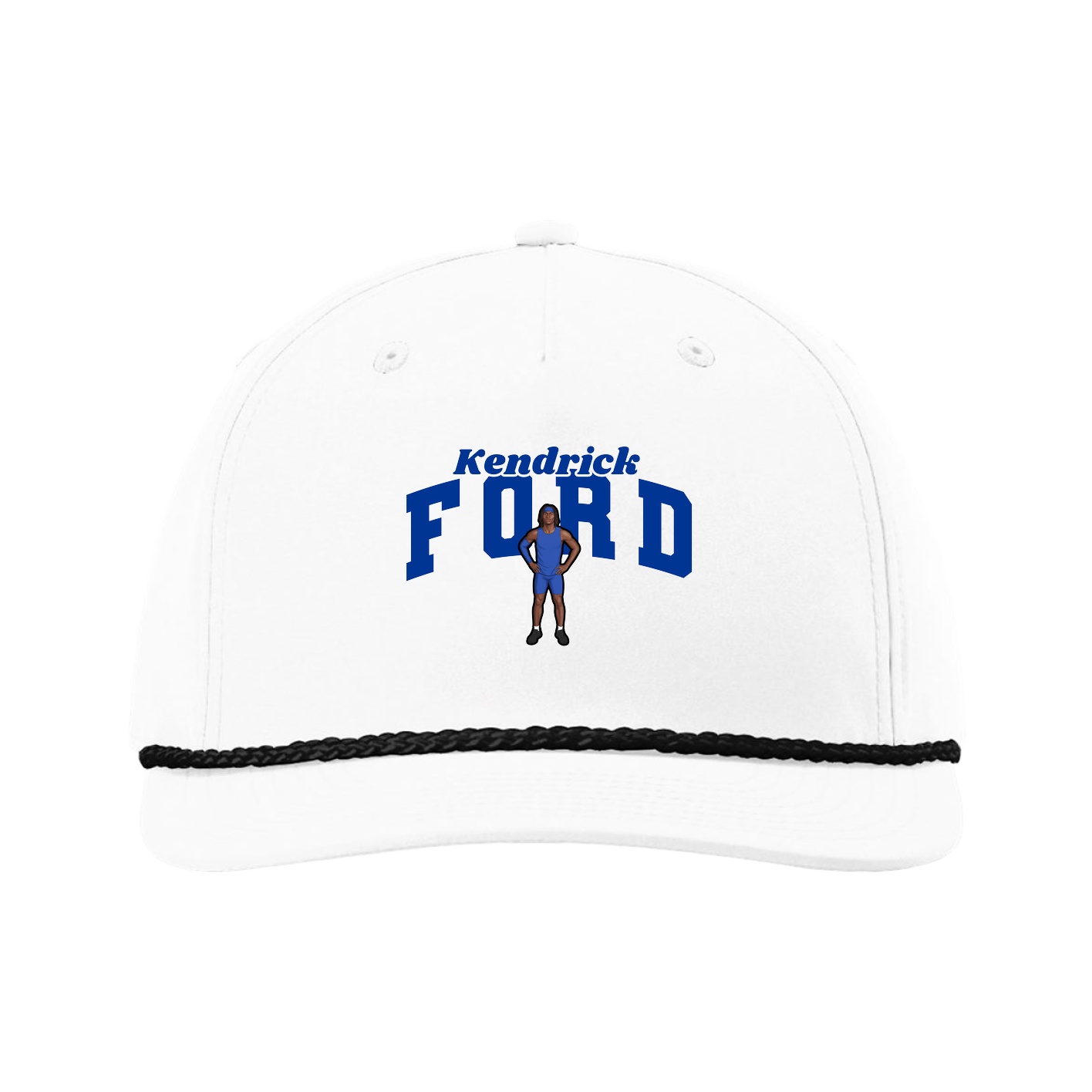 Five-Panel Classic Rope Cap — Signature Arch in White