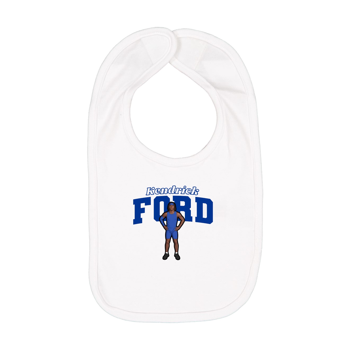 Infant Bib — Name Arch in White