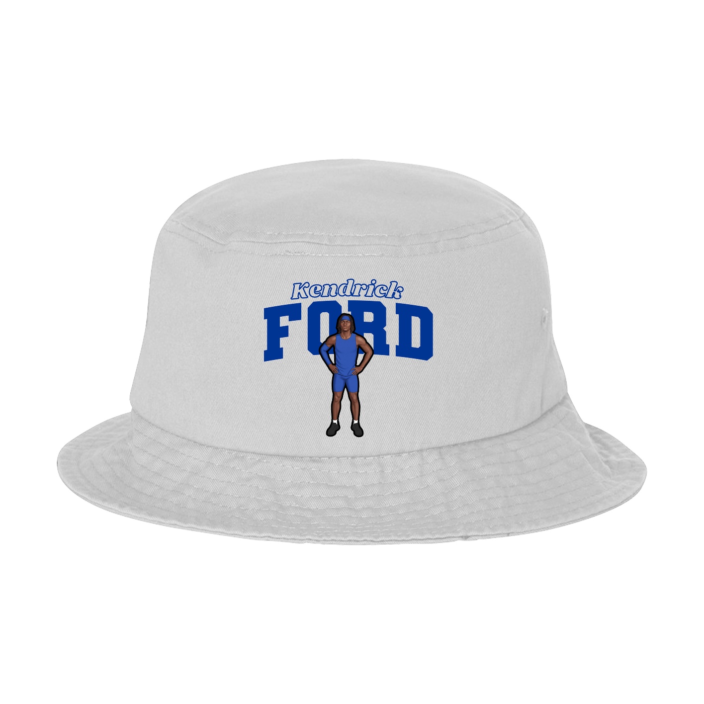 Bucket Cap — Name Arch in White