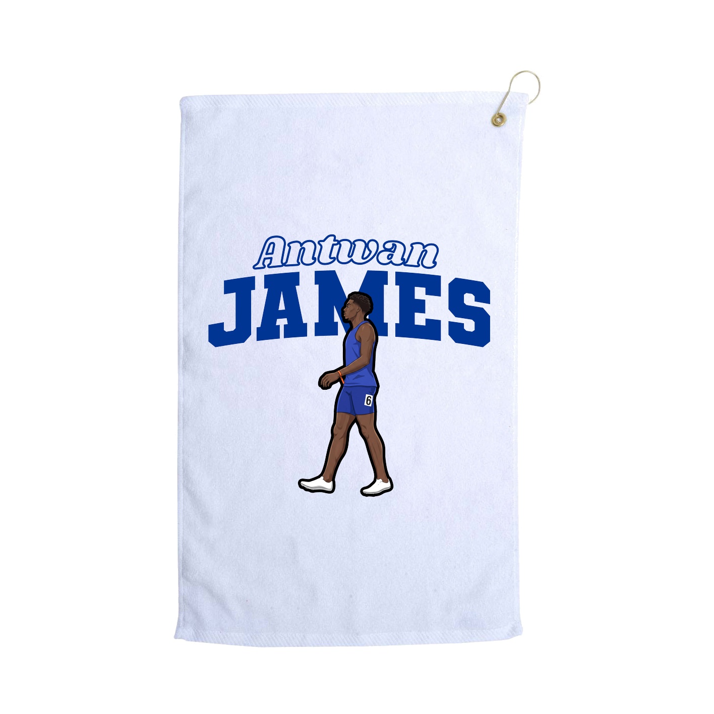 Golf Towel — Name Arch in White