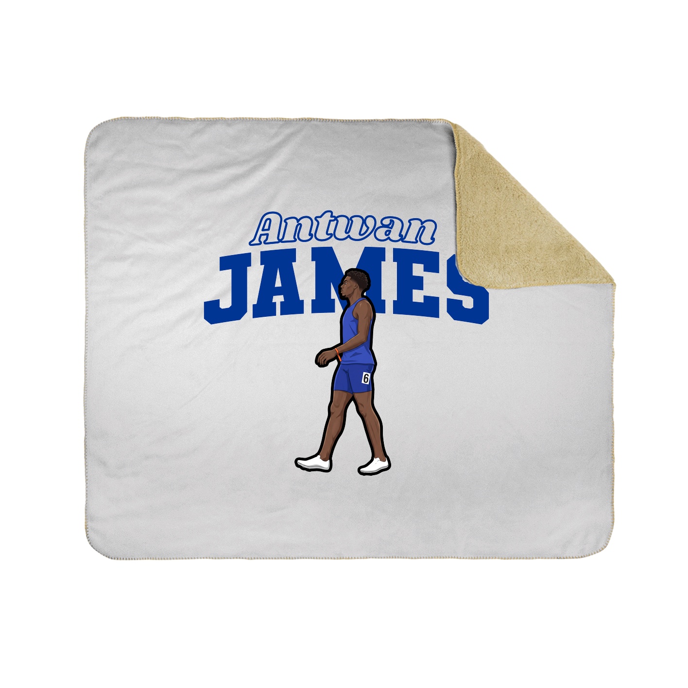 Throw Blanket — Name Arch in White
