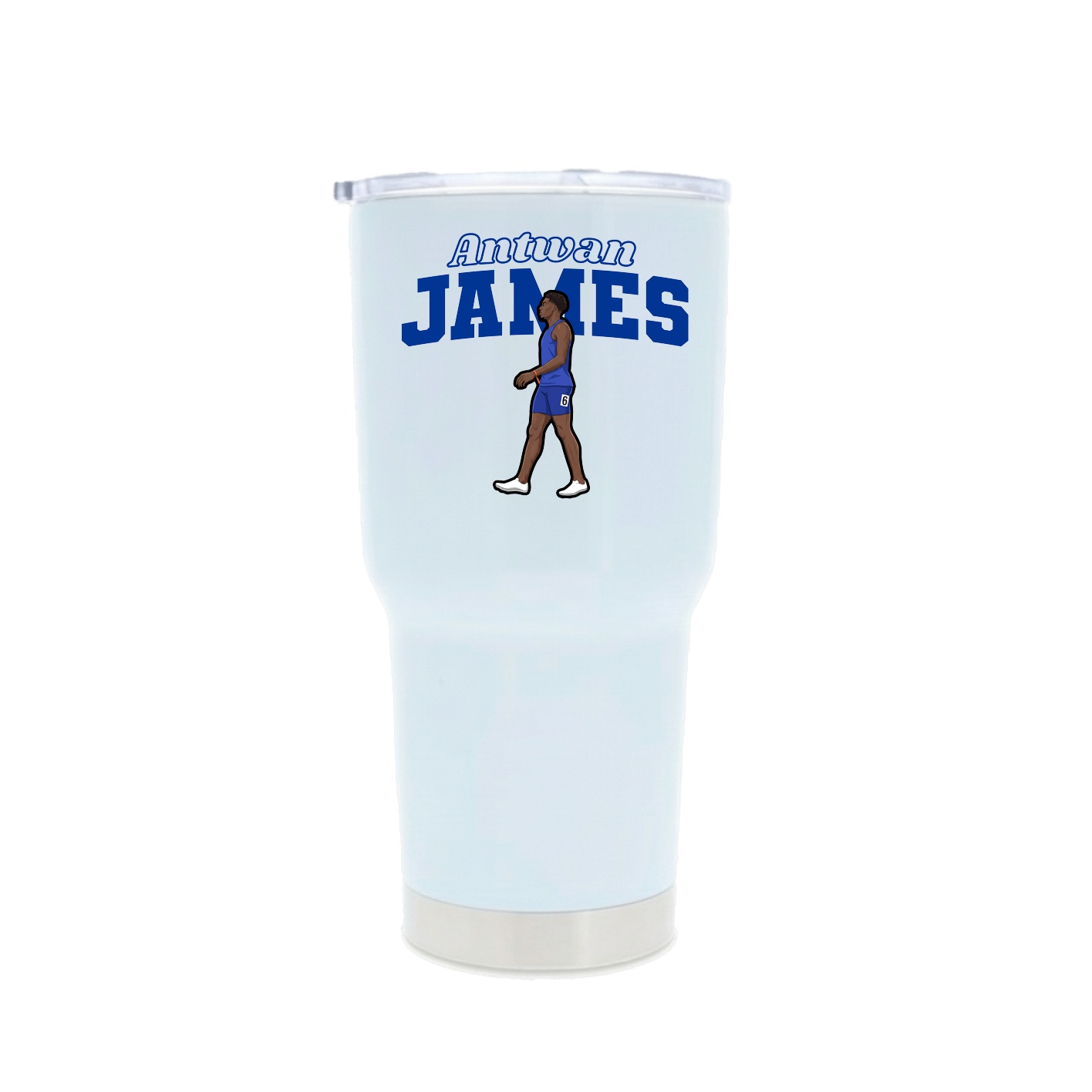 30oz Stainless Steel Tumbler — Name Arch in White