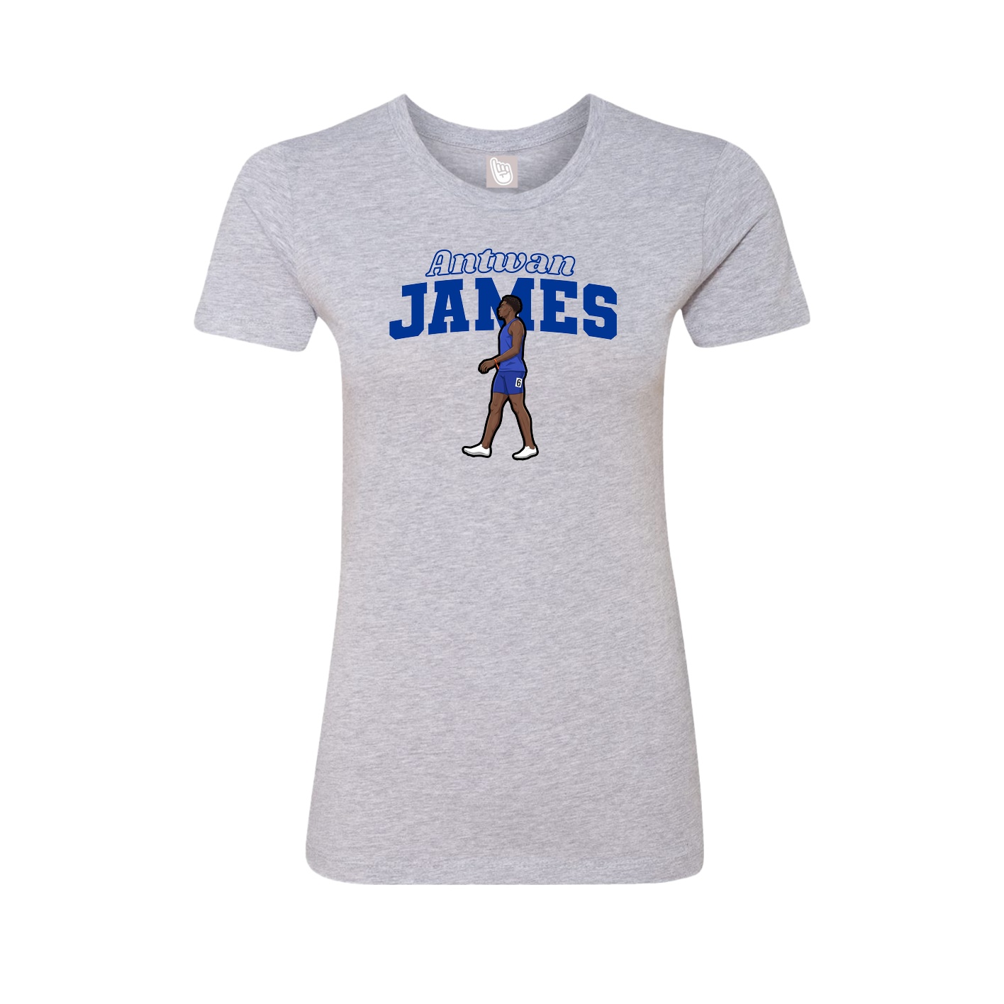 Fitted Women's Tee — Name Arch in Grey