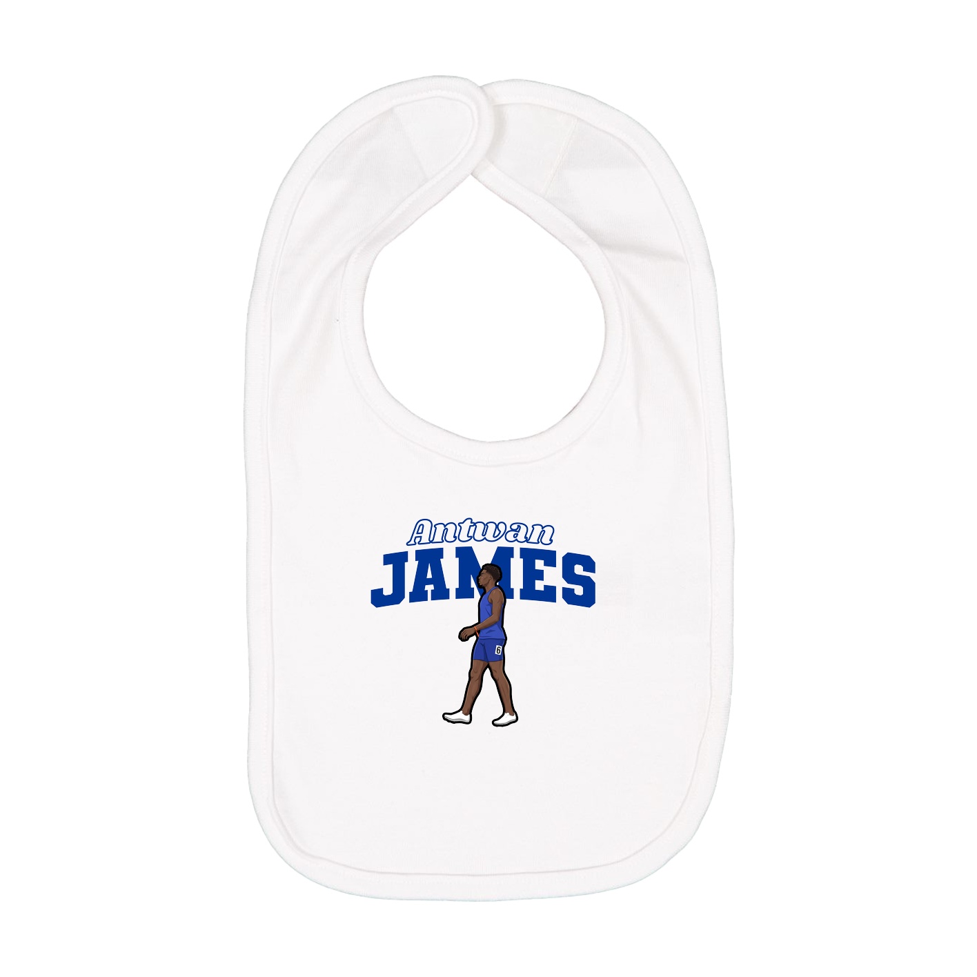 Infant Bib — Name Arch in White