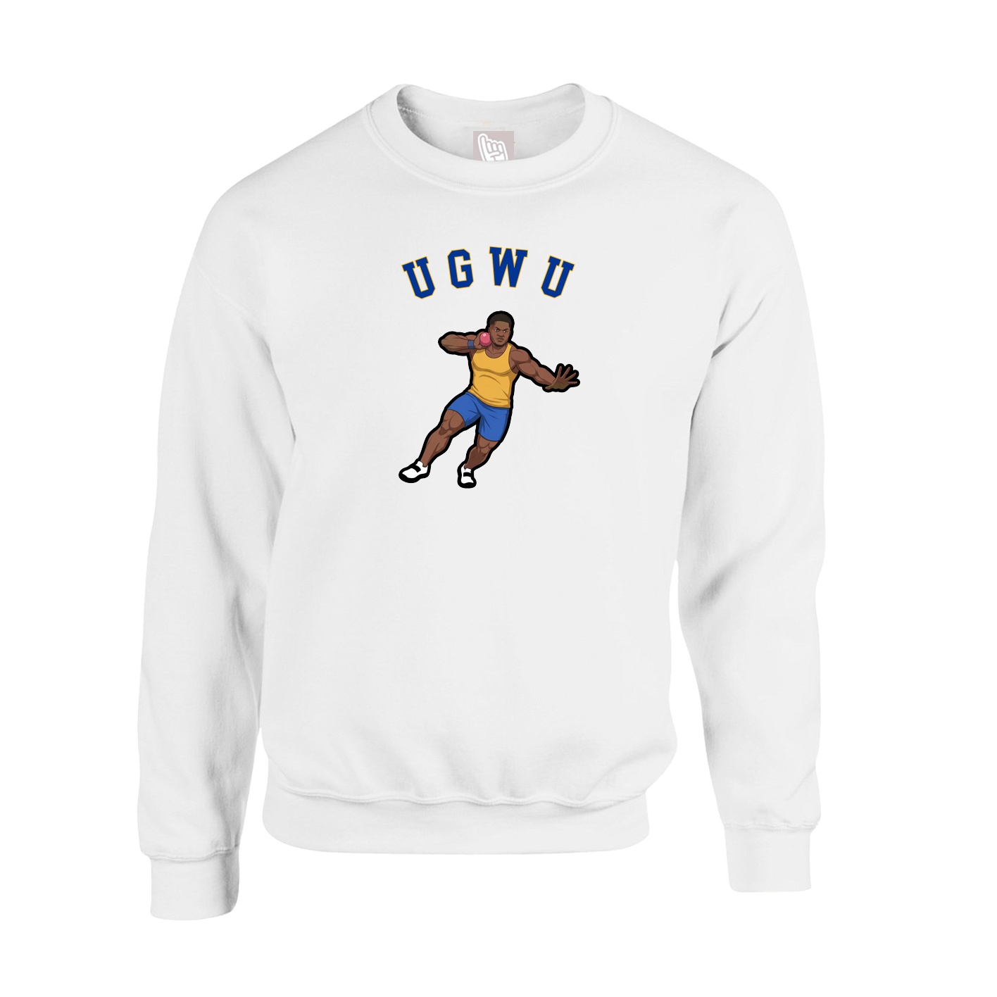 Fleece Crew — Shirsey Arch in White
