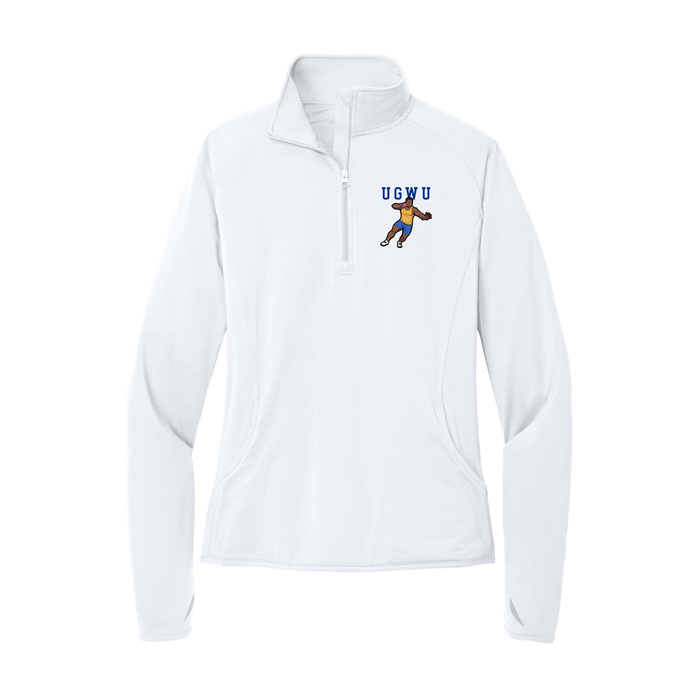 Women's Q-Zip Pullover — Shirsey in White