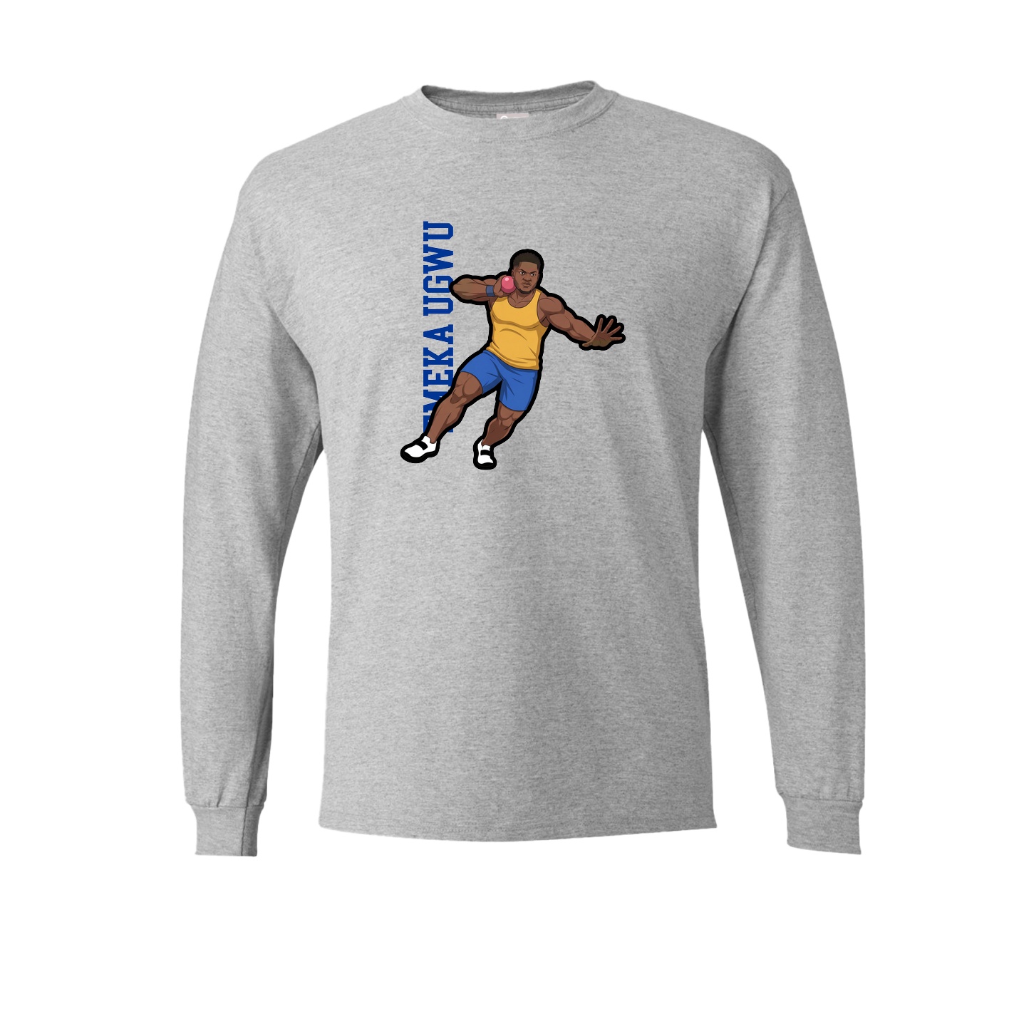 Long Sleeve Tee — Name Vertical in Grey