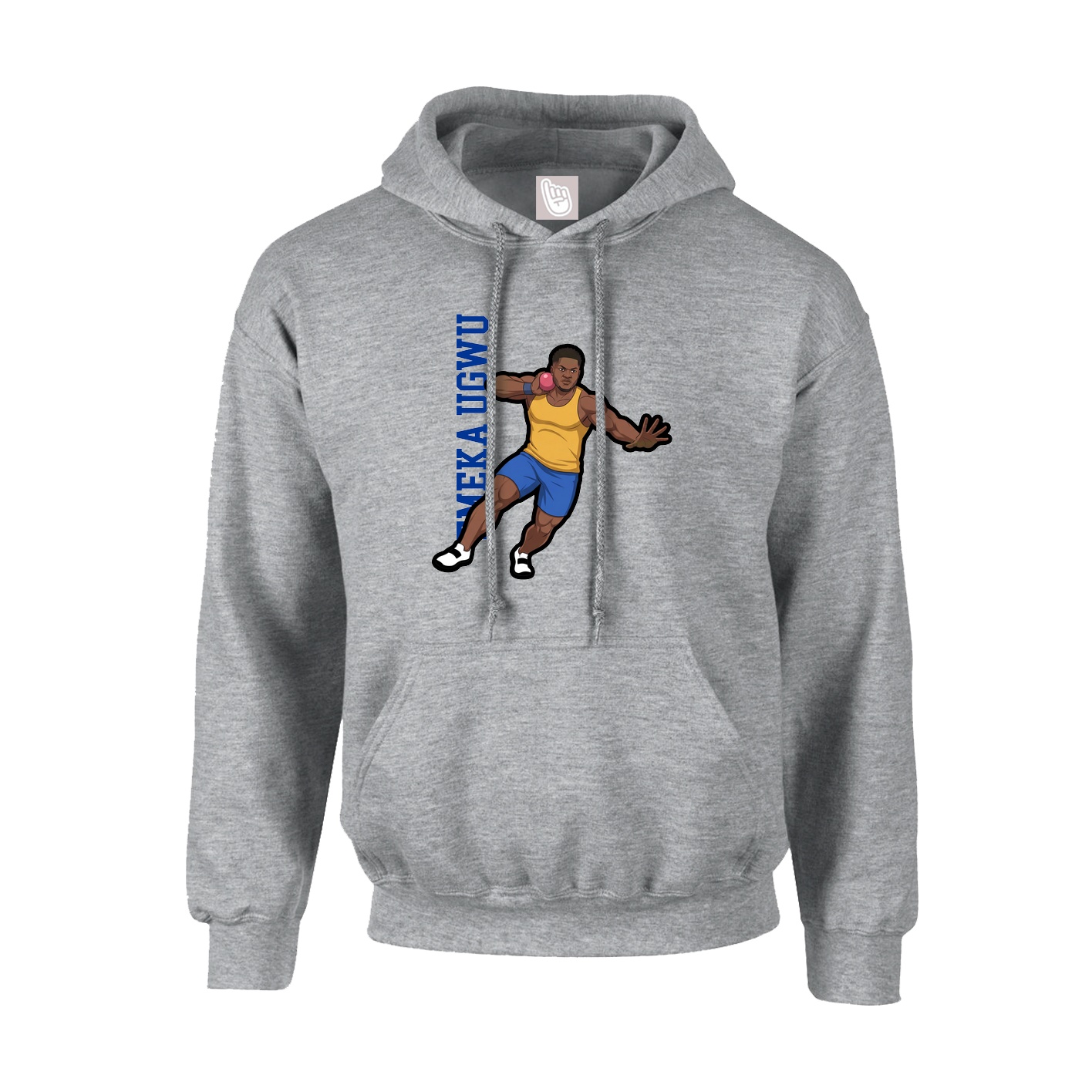Youth Hoodie — Name Vertical in Grey