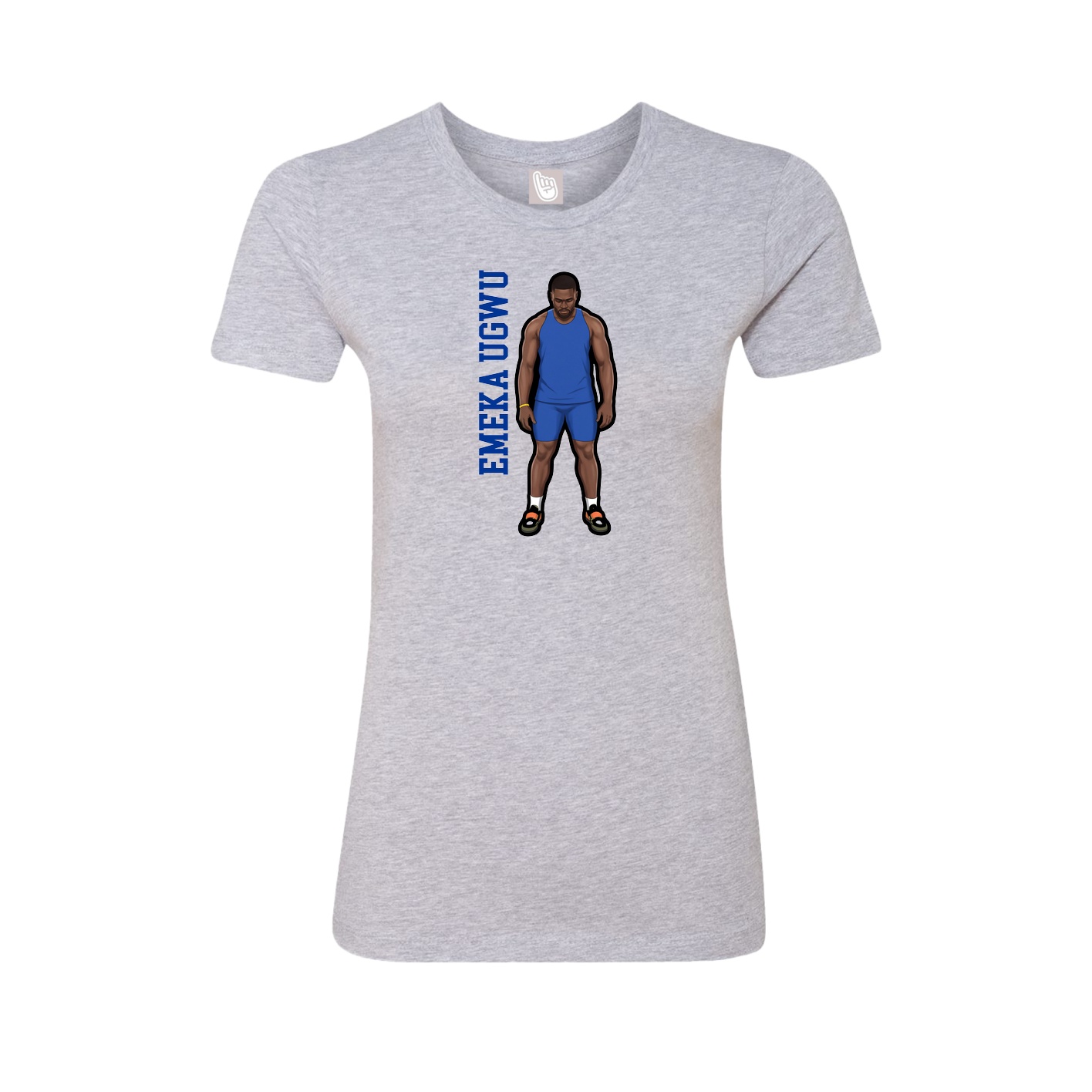 Womens Tee — Name Vertical in Grey