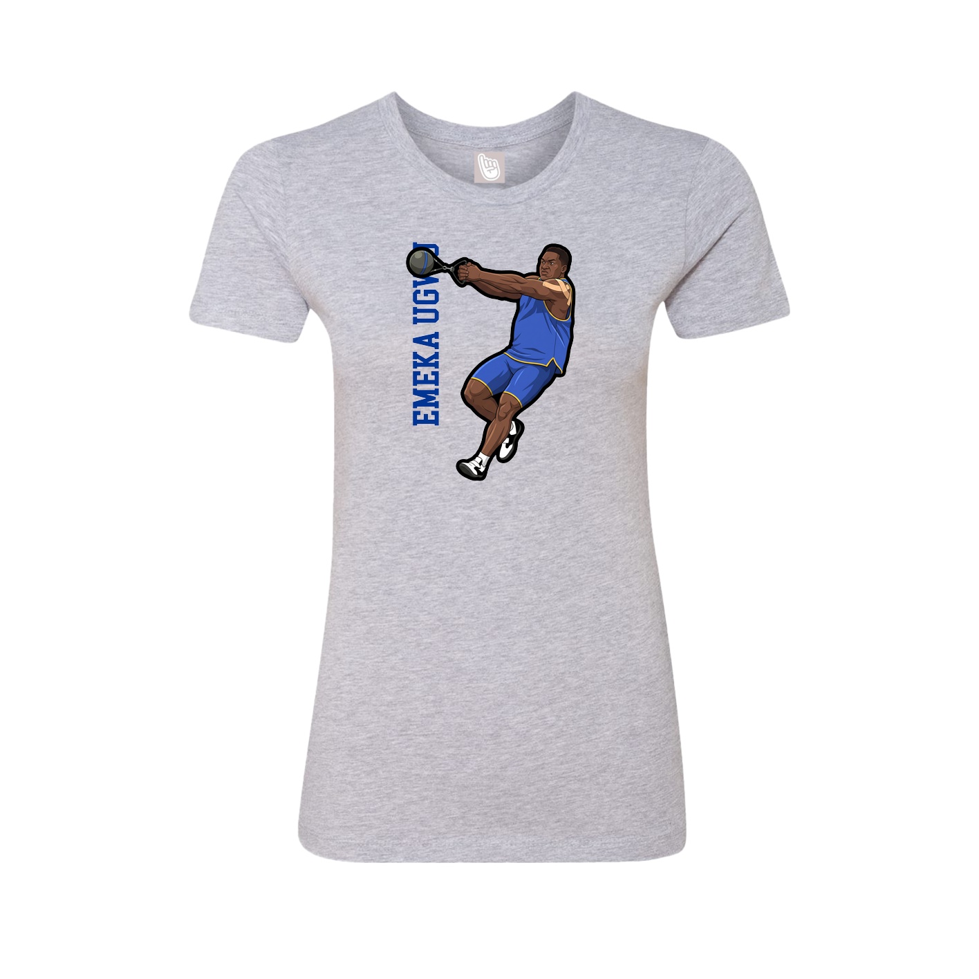 Womens Tee — Name Vertical in Grey