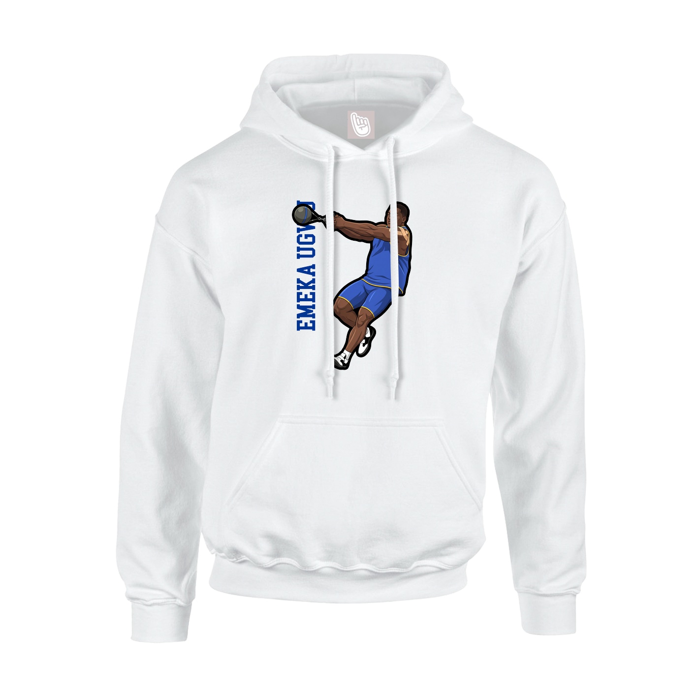 Youth Hoodie — Name Vertical in White