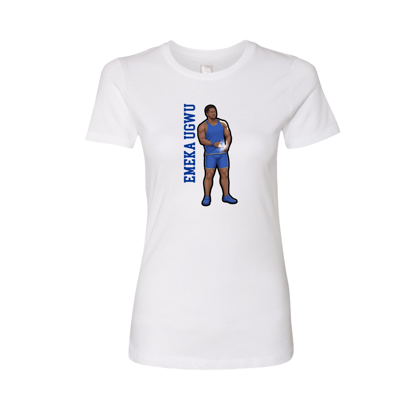 Womens Tee — Name Vertical in White