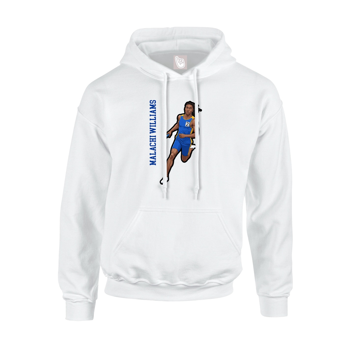 Youth Hoodie — Name Vertical in White