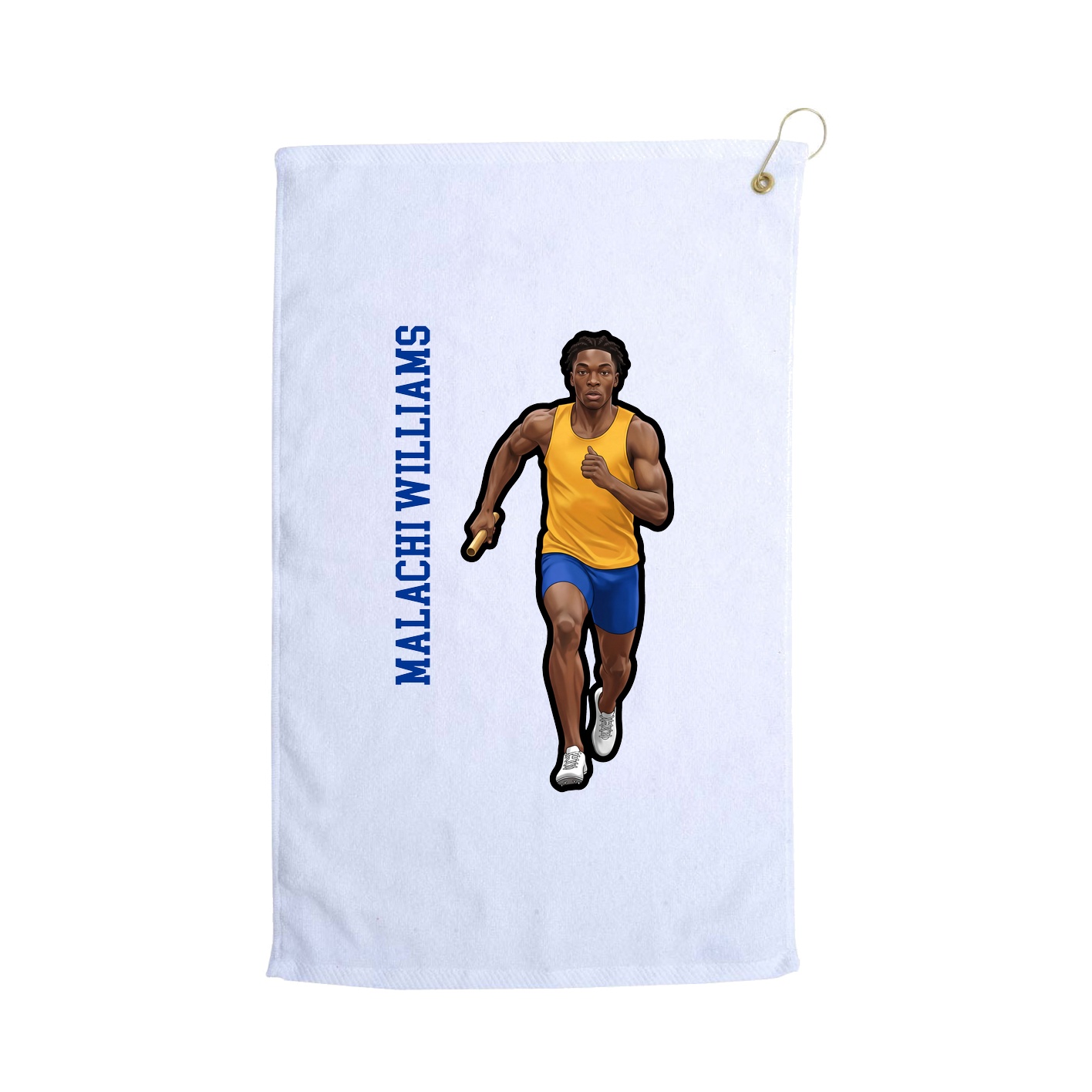 Golf Towel — Name Vertical in White