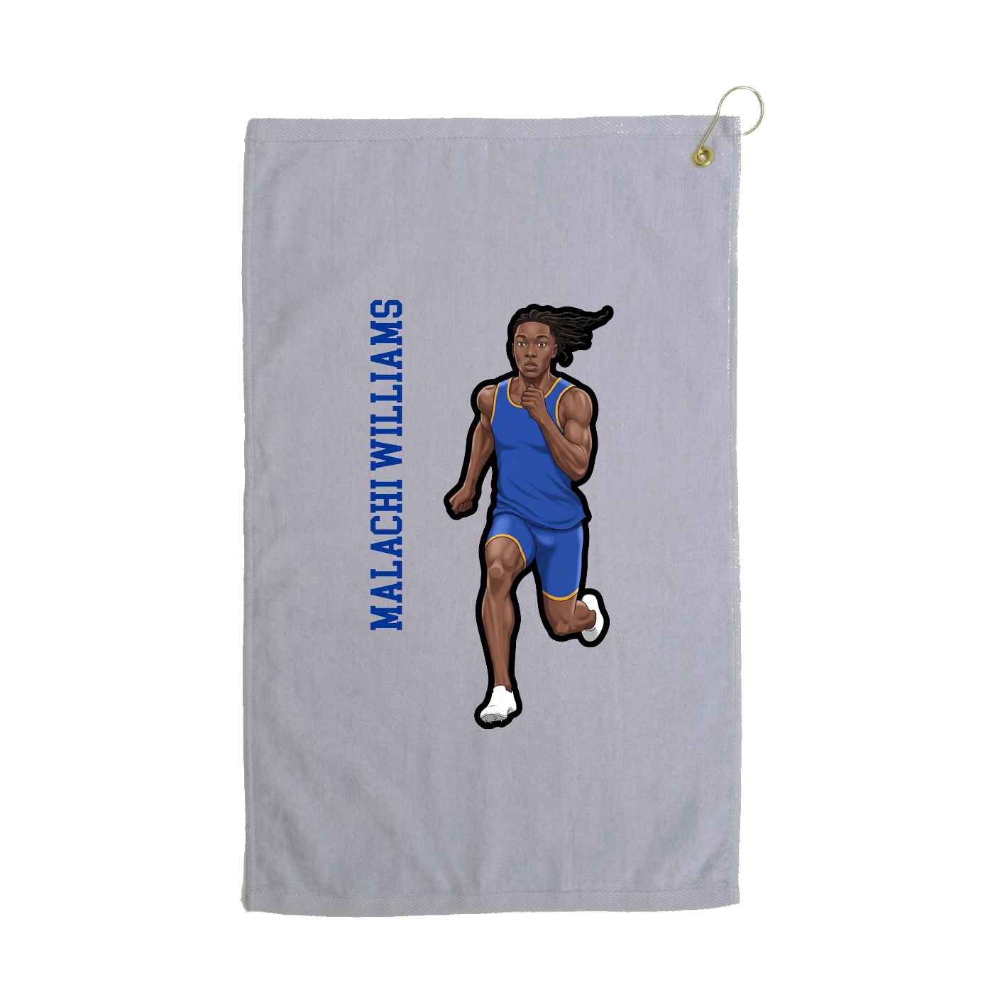 Golf Towel — Name Vertical in Grey