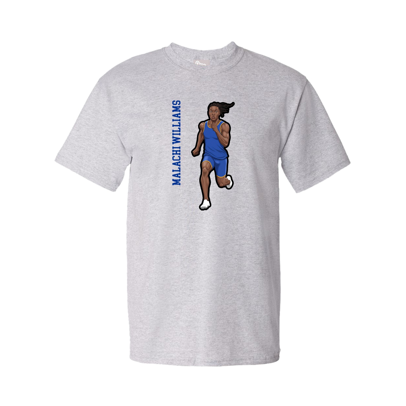 Youth Tee — Name Vertical in Grey