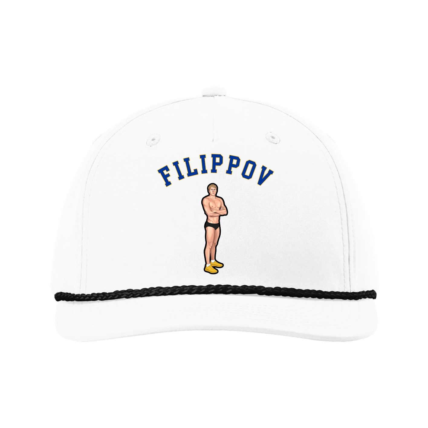 Five-Panel Classic Rope Cap — Shirsey Arch in White
