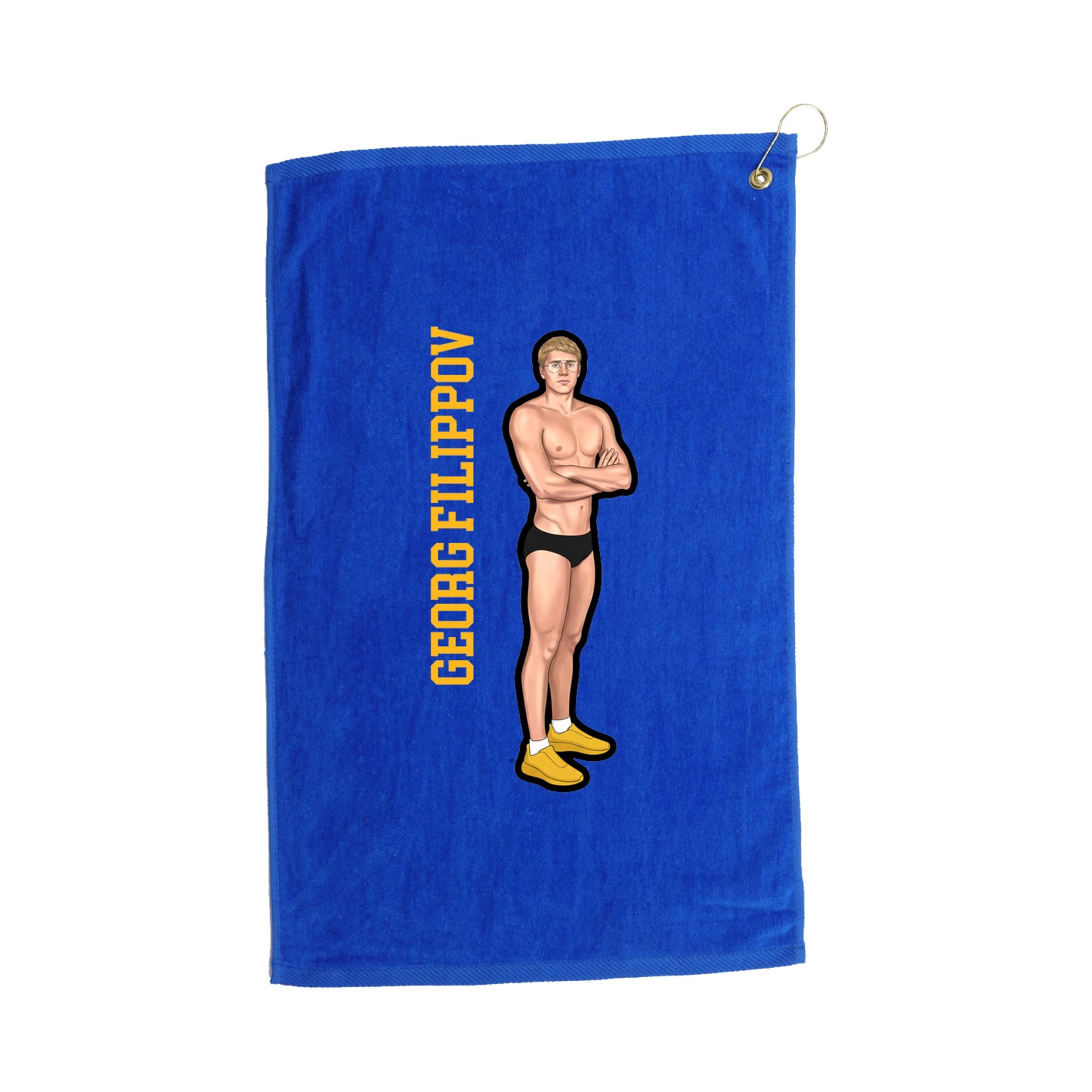 Golf Towel — Name Vertical in Royal