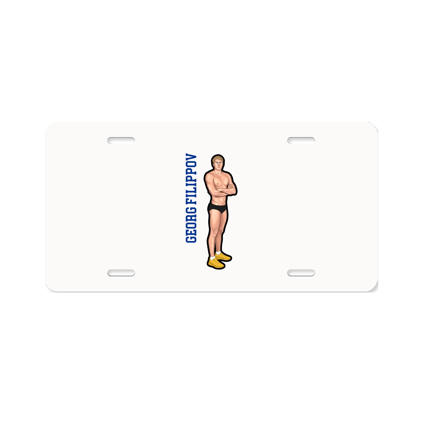 License Plate — Name Vertical in Classic
