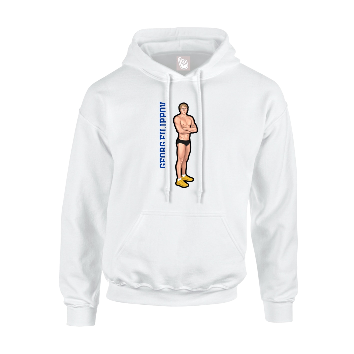 Hoodie — Name Vertical in White