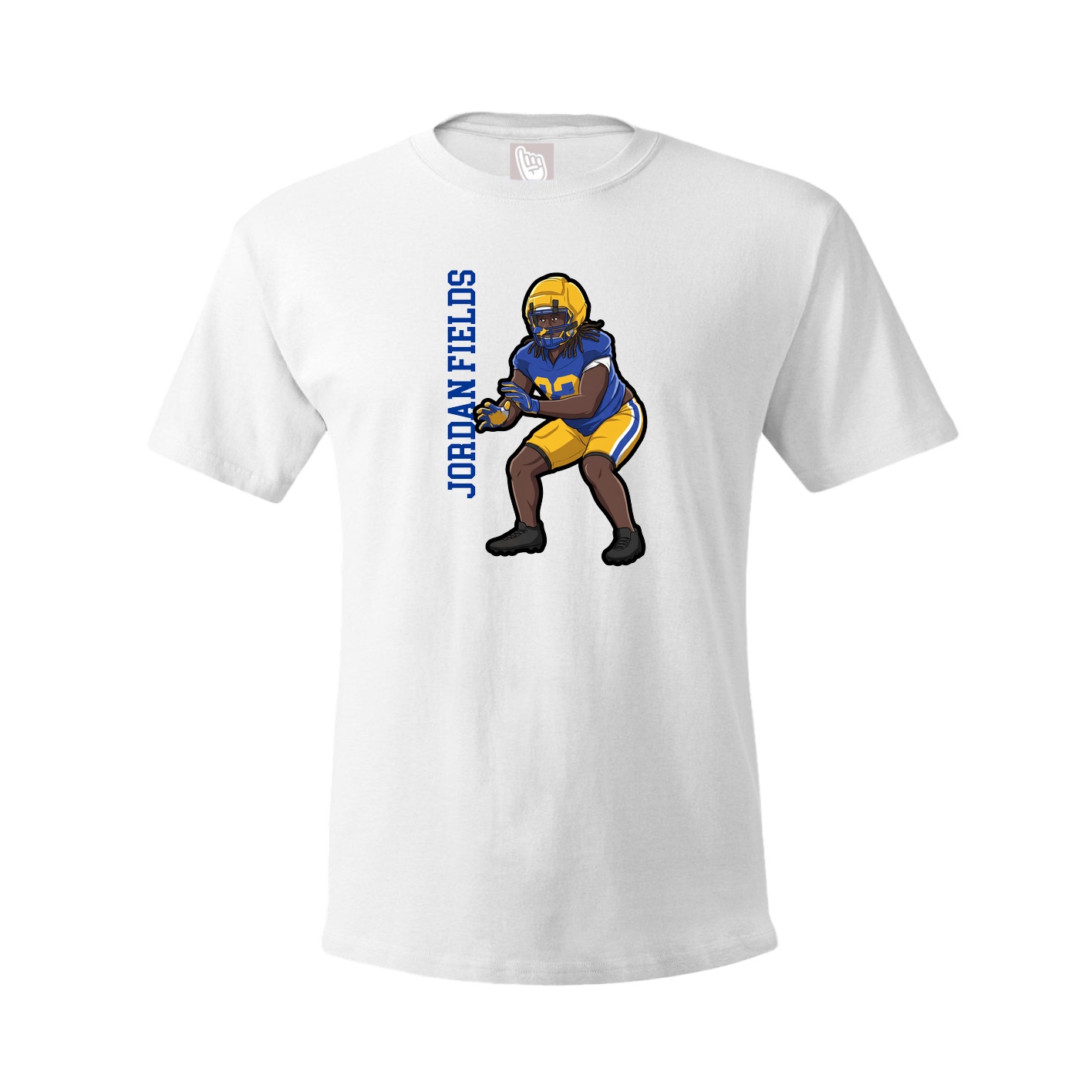 Tee — Name Vertical in White