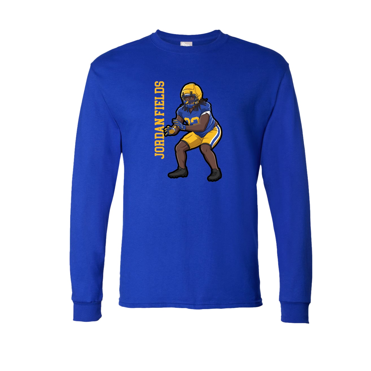 Long Sleeve Tee — Name Vertical in Royal