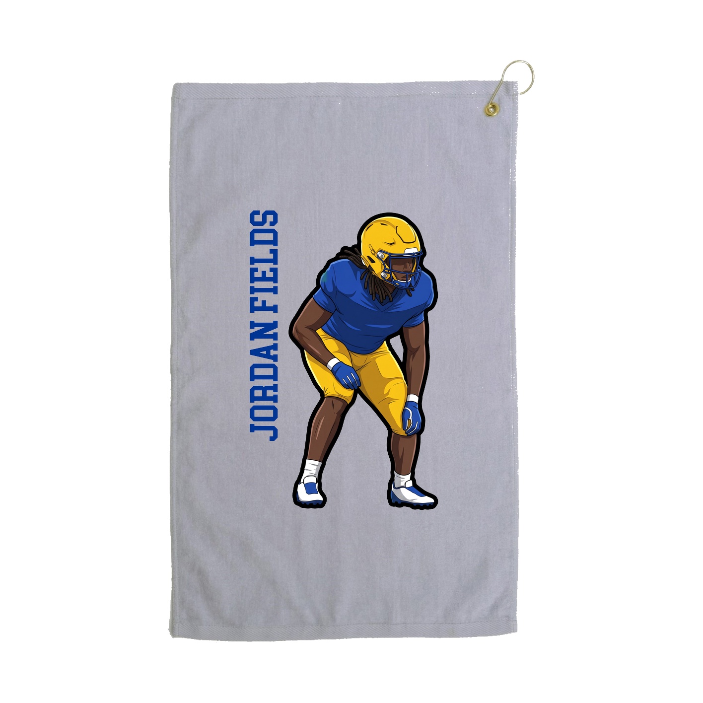 Golf Towel — Name Vertical in Grey