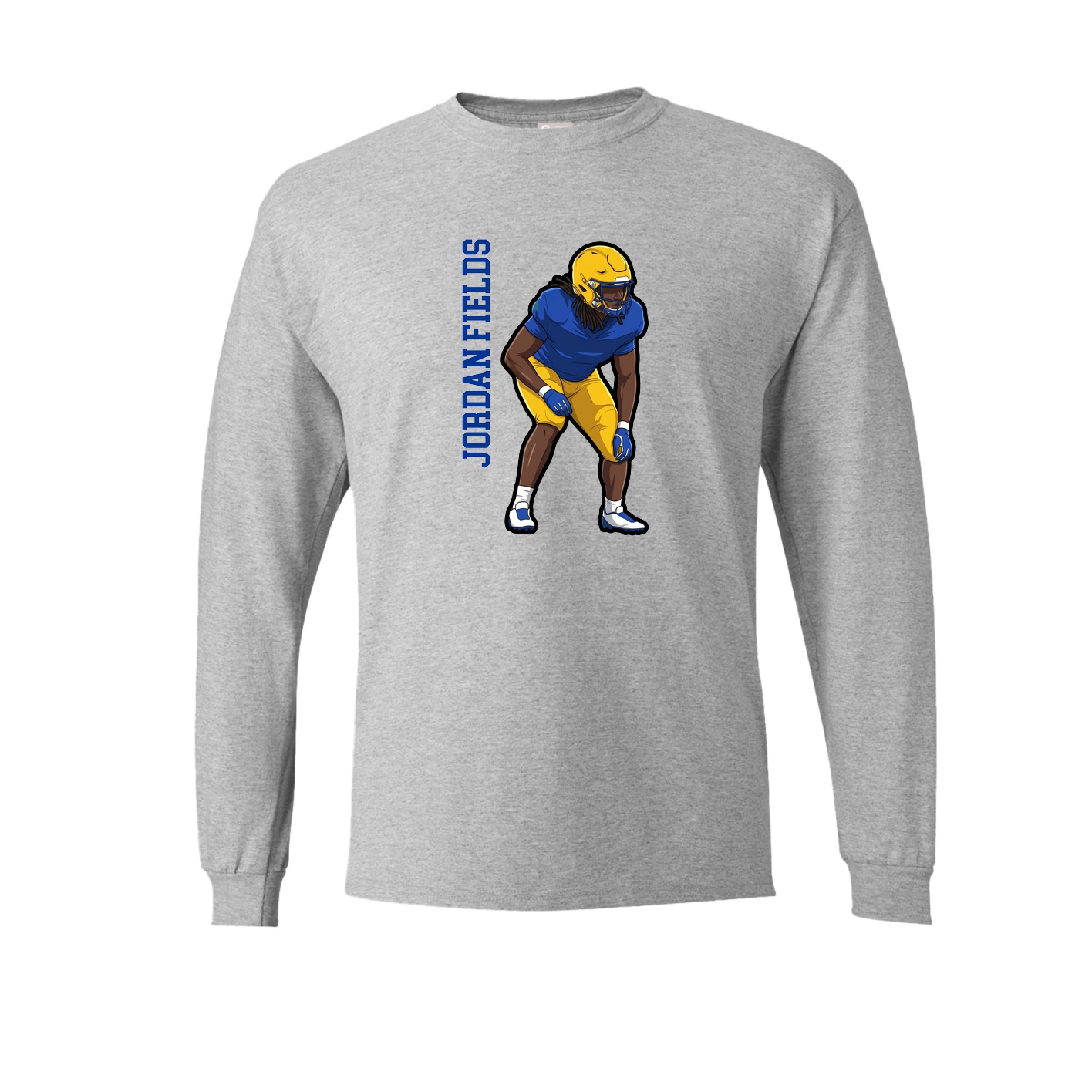 Long Sleeve Tee — Name Vertical in Grey