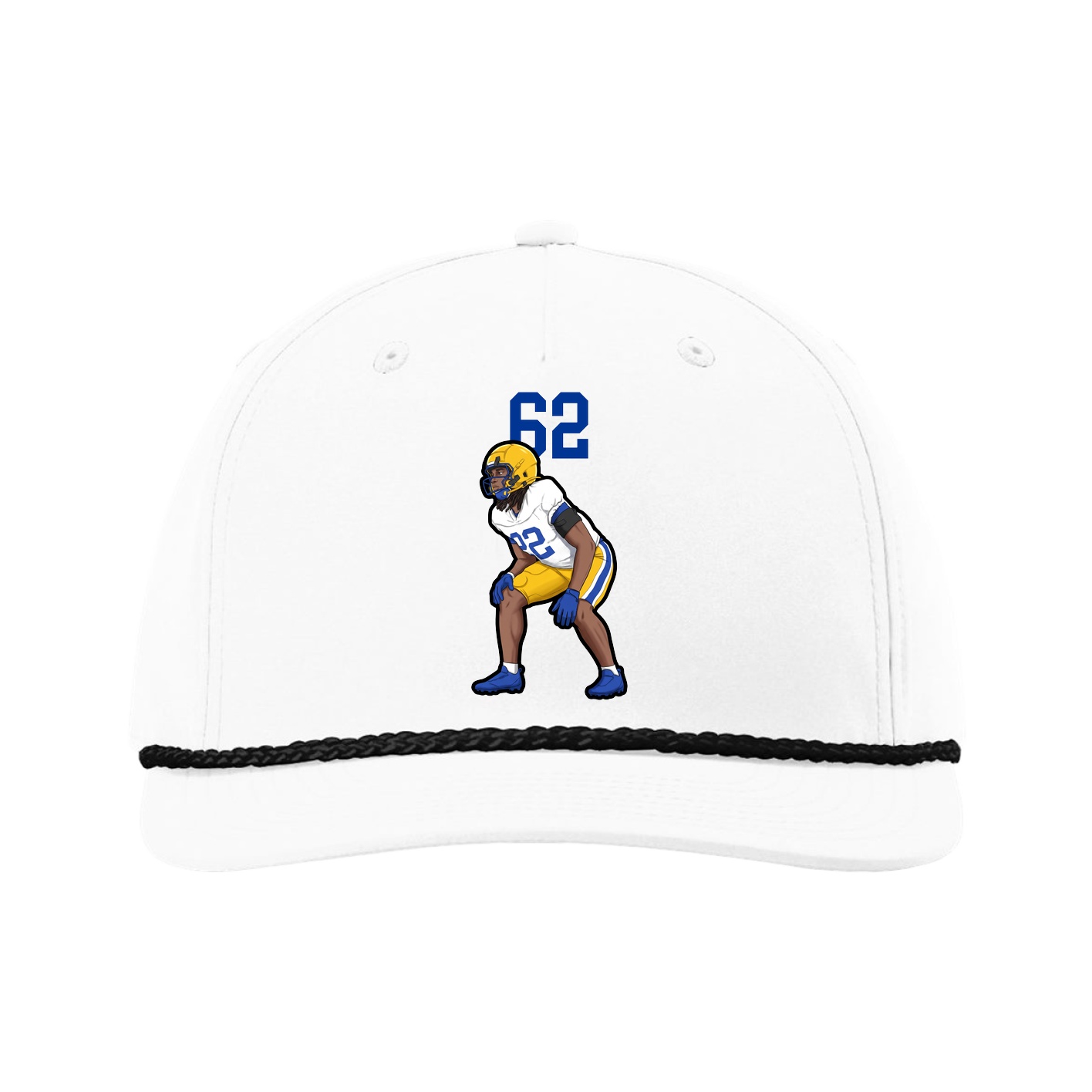 Five-Panel Classic Rope Cap — Number Top in White