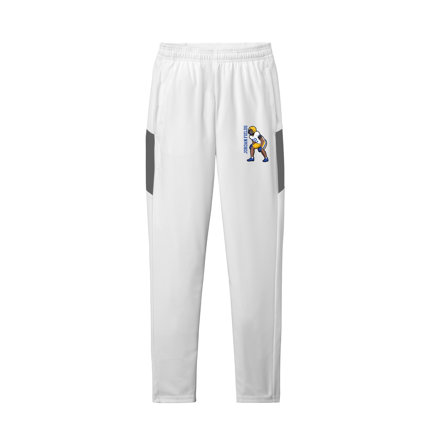 Team Travel Pant — Name Vertical in White/Grey