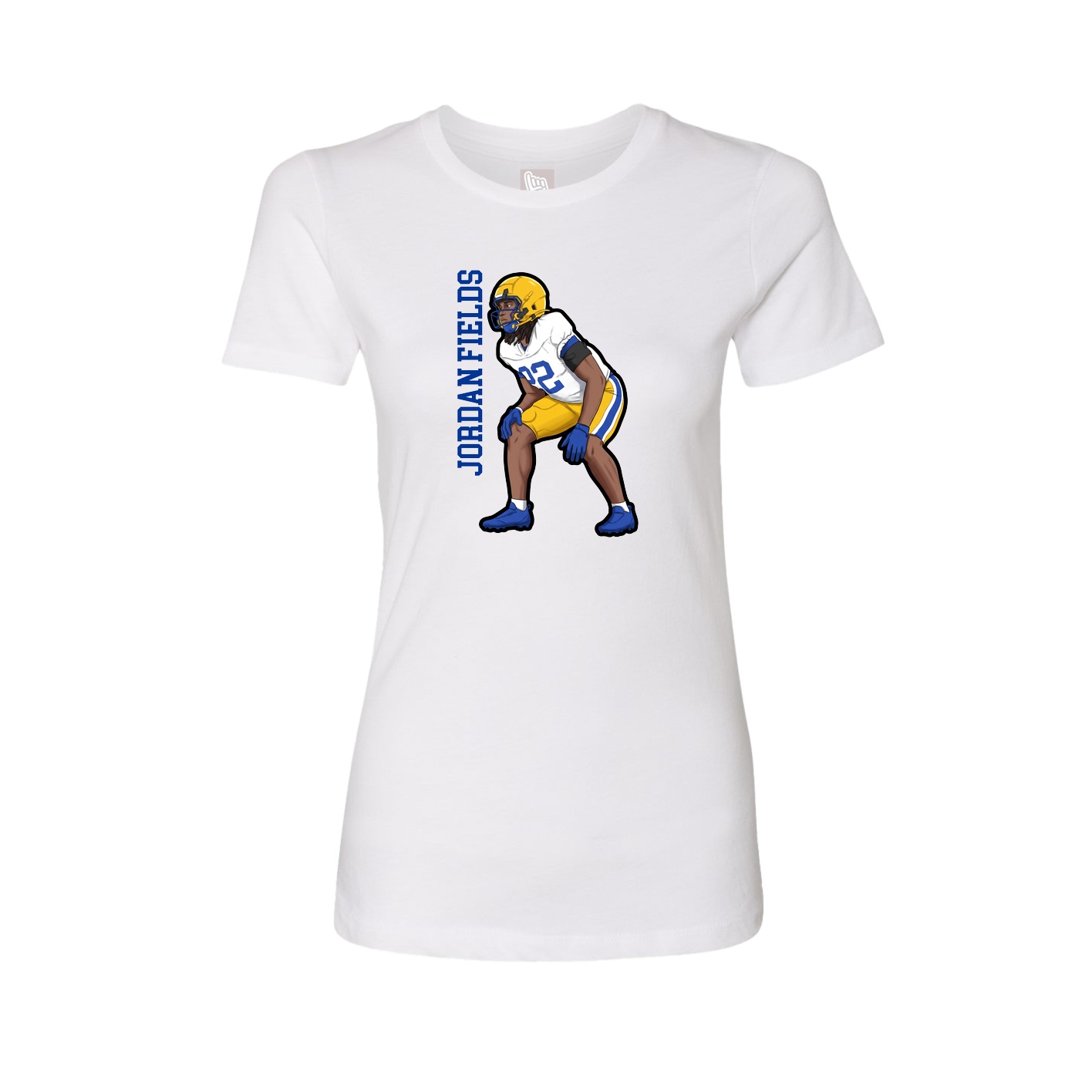 Womens Tee — Name Vertical in White