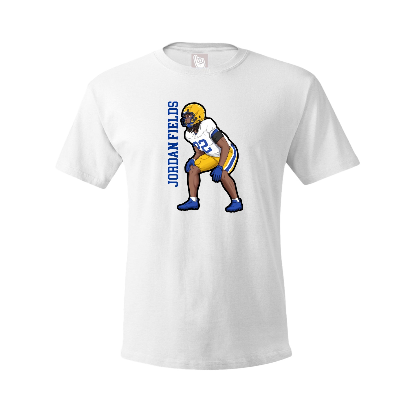 Youth Tee — Name Vertical in White