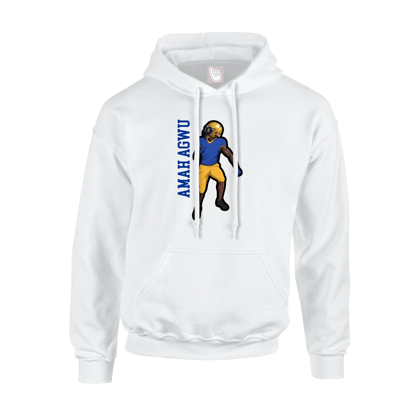 Youth Hoodie — Name Vertical in White