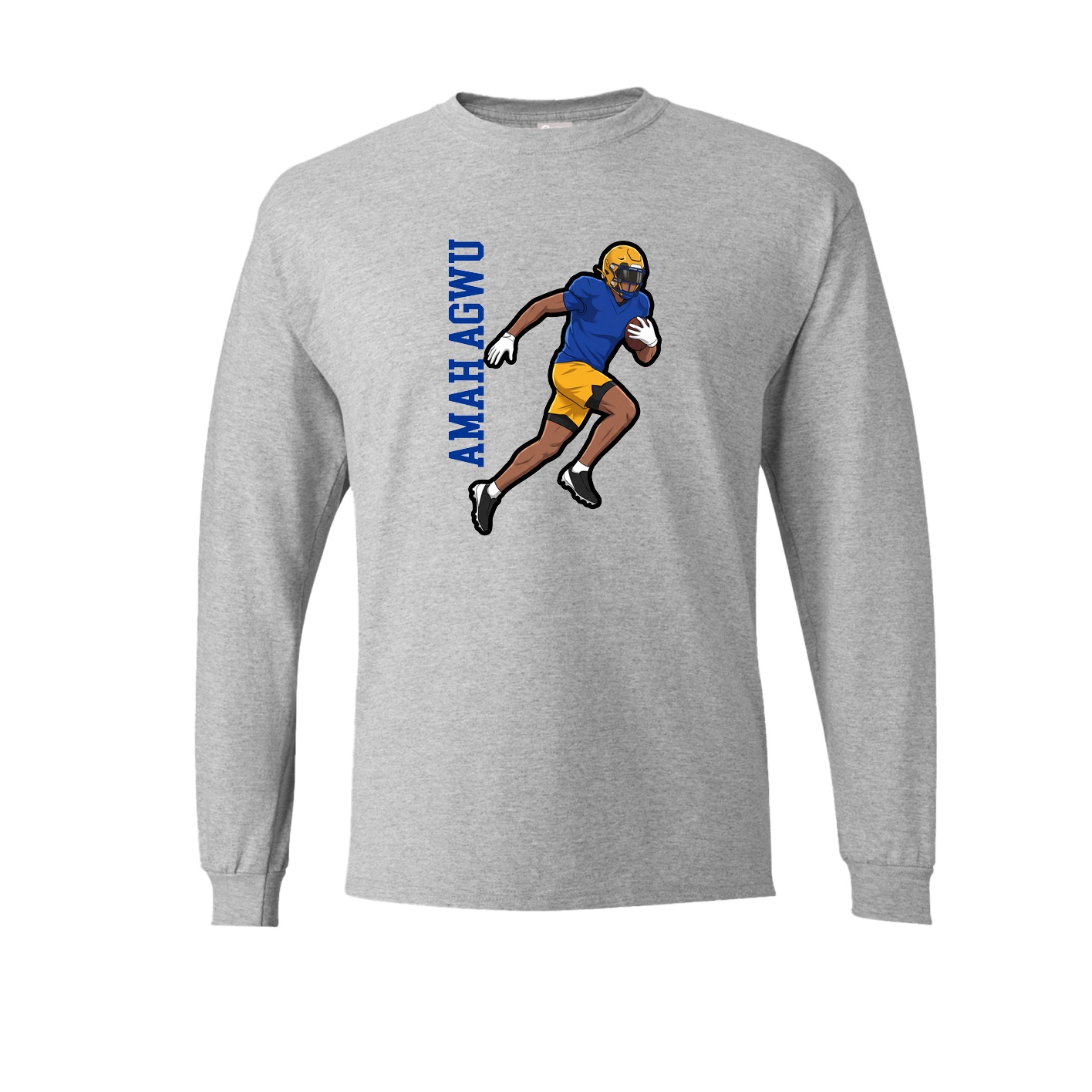 Long Sleeve Tee — Name Vertical in Grey