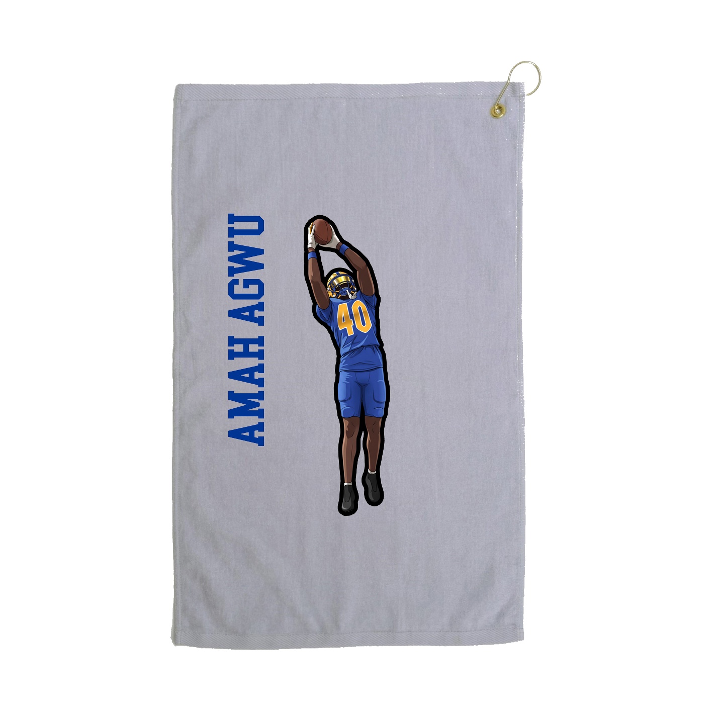 Golf Towel — Name Vertical in Grey
