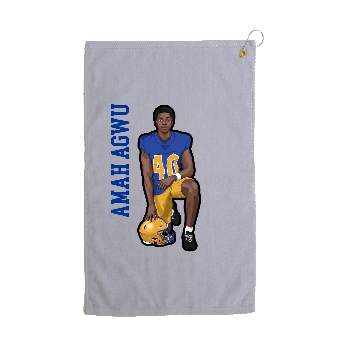 Golf Towel — Name Vertical in Grey