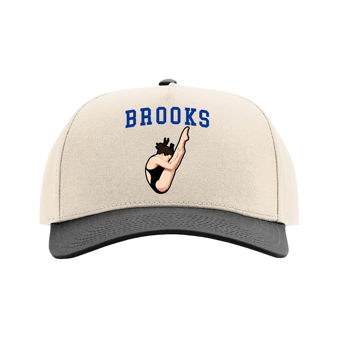 Full Fabric Five-Panel Champ Cap — Shirsey in Cream/Black